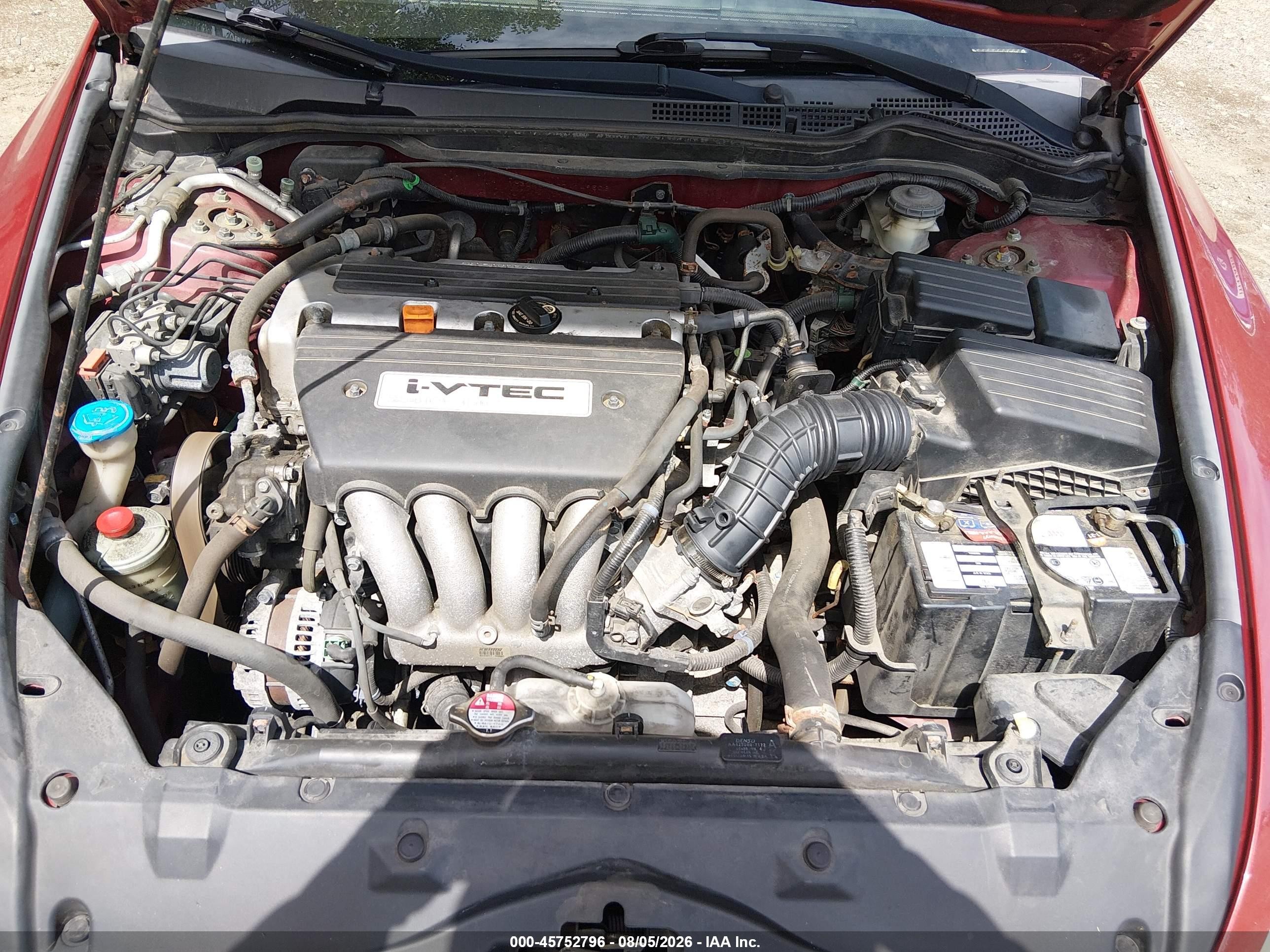 2007 Honda Accord 2.4 Ex Burgundy vin: 1HGCM56707A149503