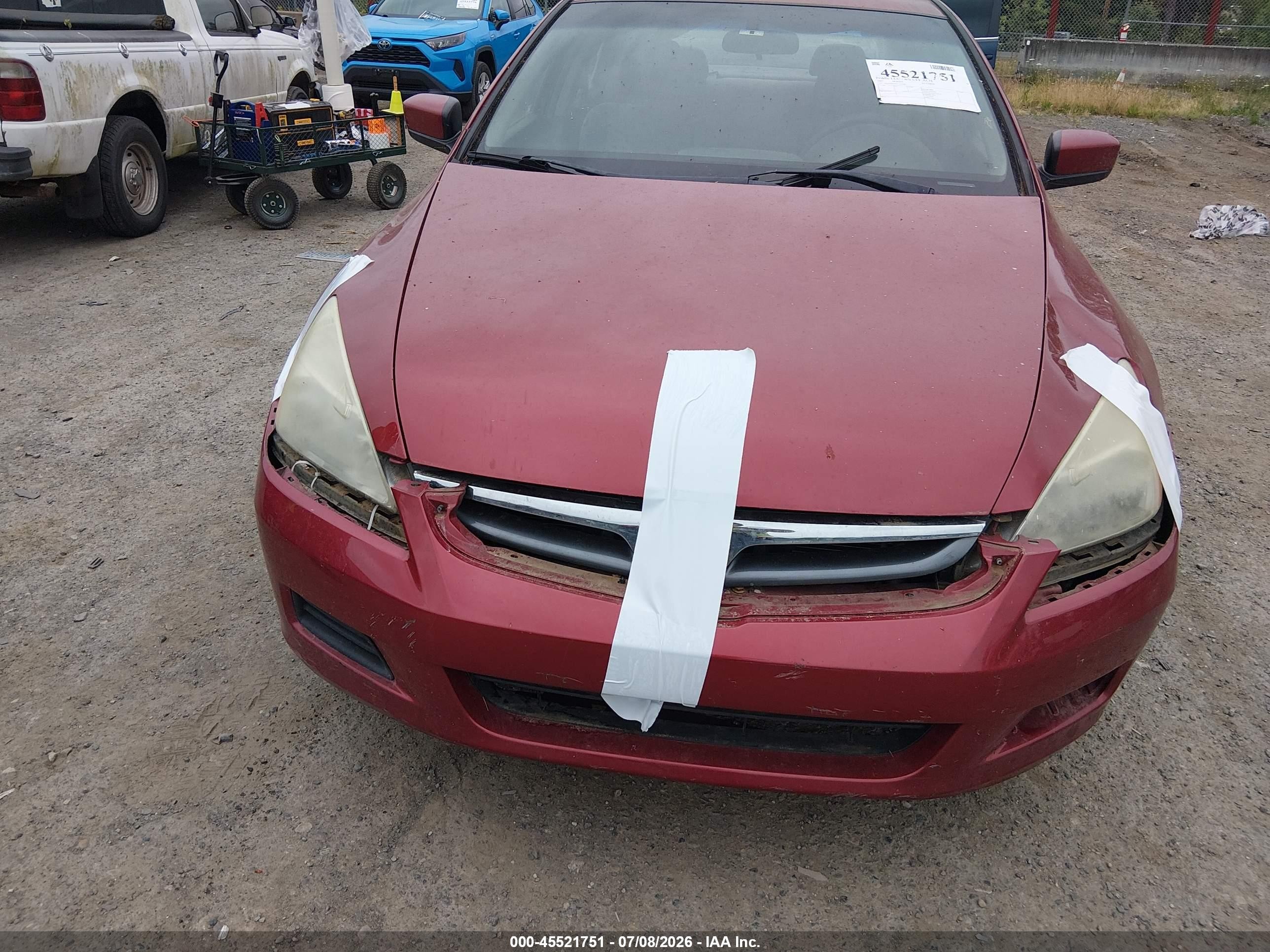 2007 Honda Accord 2.4 Ex Red vin: 1HGCM56707A177706