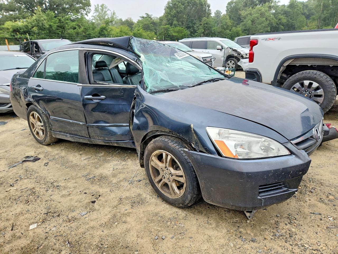 2007 Honda Accord Ex Gray vin: 1HGCM56707A183313