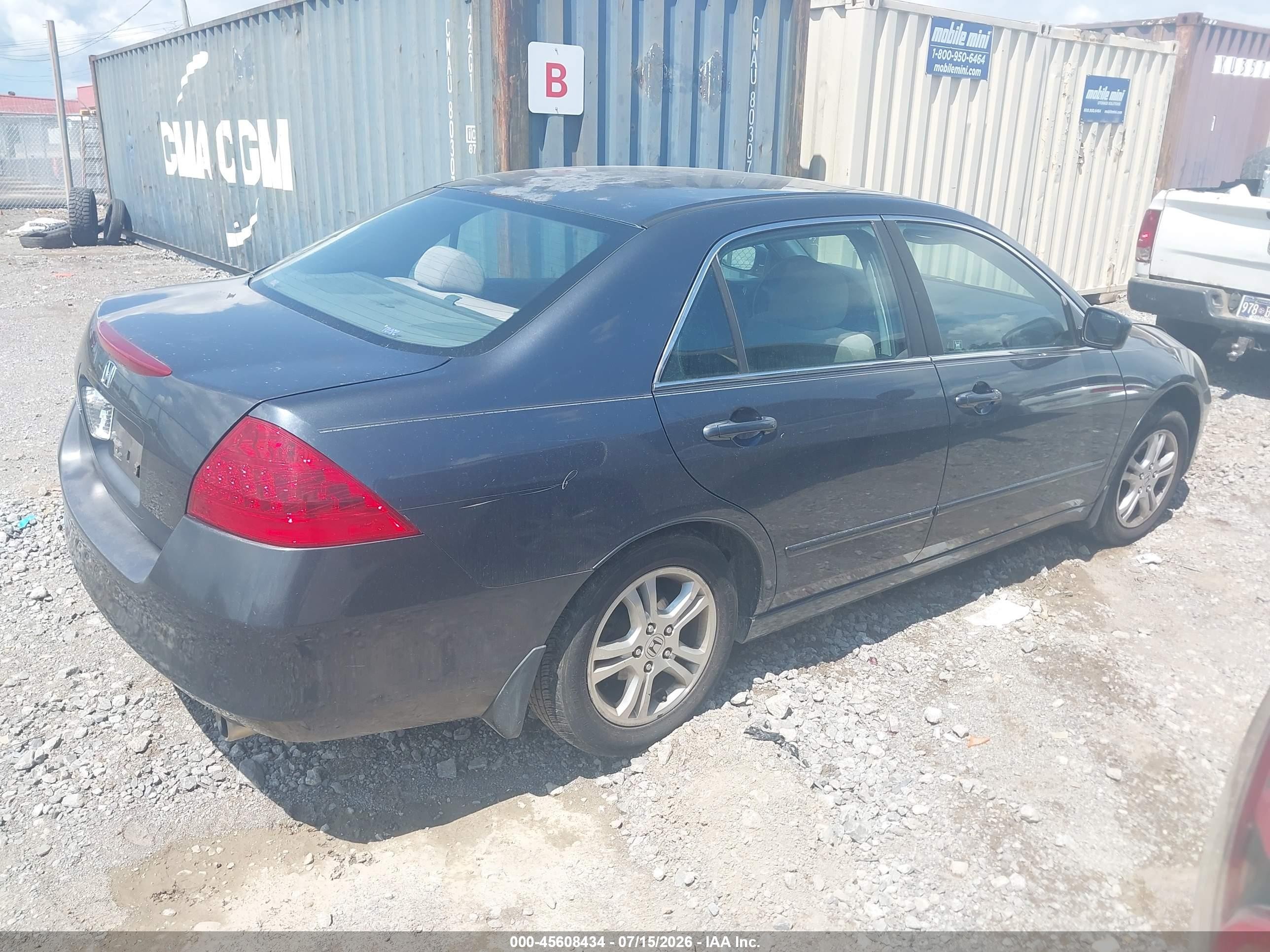 2007 Honda Accord 2.4 Ex Gray vin: 1HGCM56707A202751