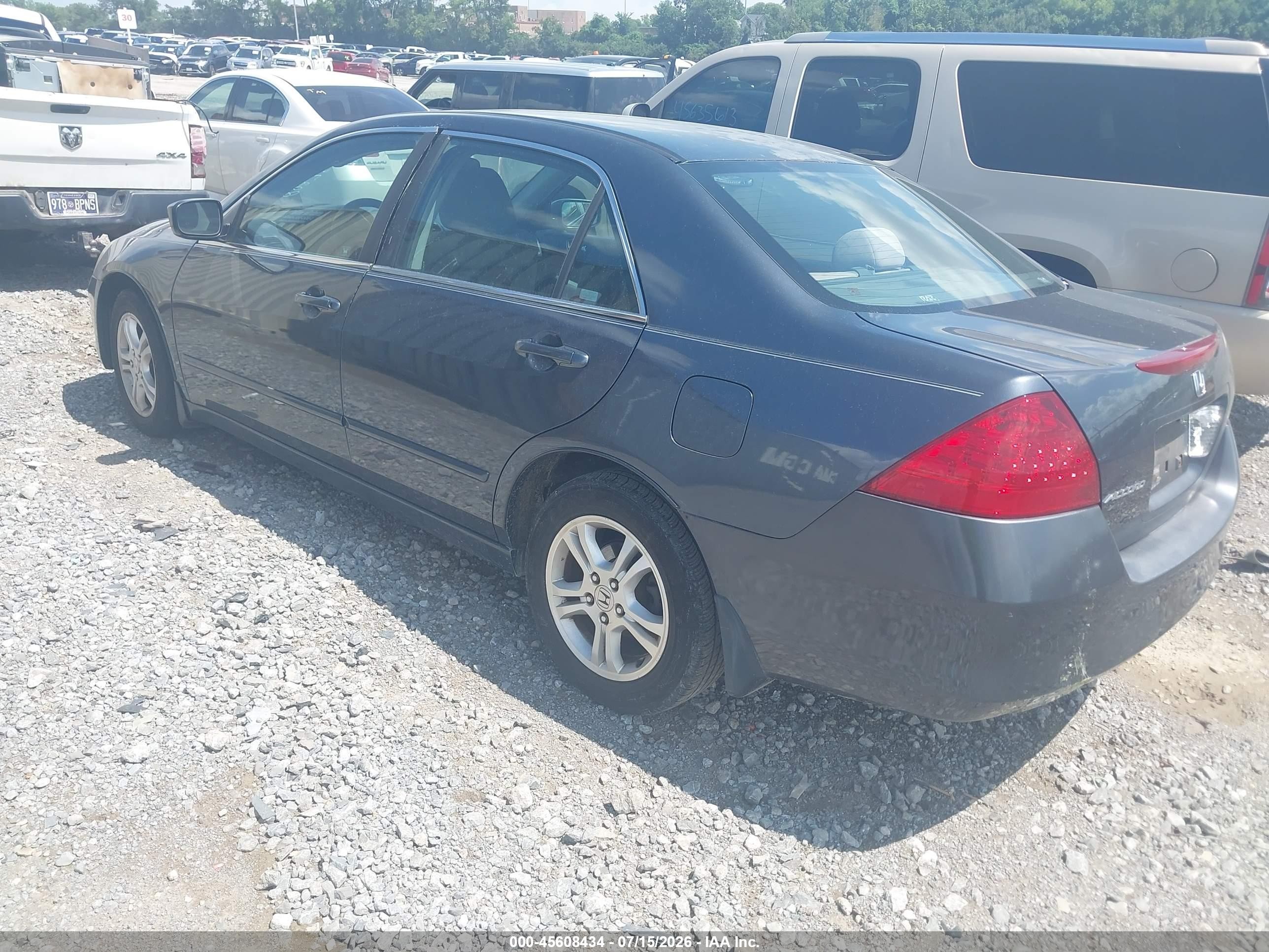 2007 Honda Accord 2.4 Ex Gray vin: 1HGCM56707A202751