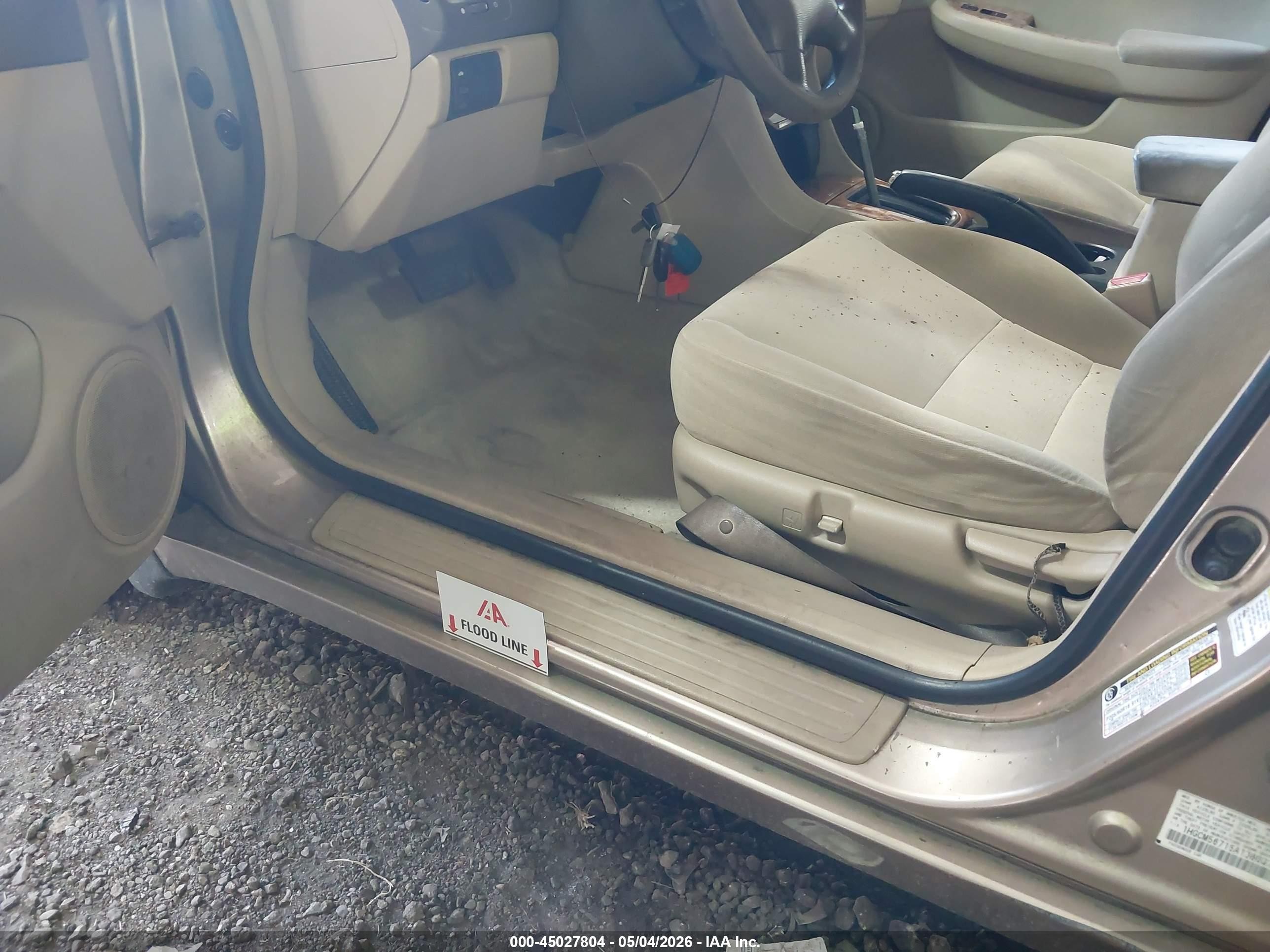 2005 Honda Accord 2.4 Ex Beige vin: 1HGCM56715A138037