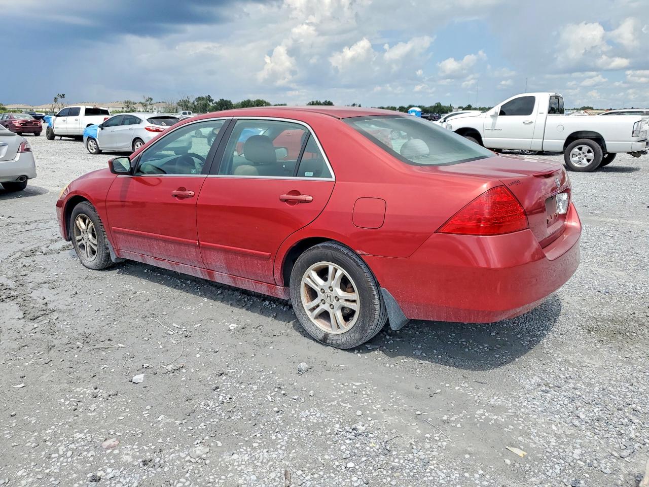2007 Honda Accord Ex Red vin: 1HGCM56717A109401