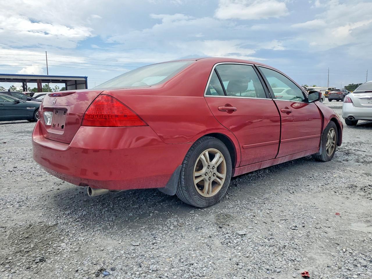 2007 Honda Accord Ex Red vin: 1HGCM56717A109401