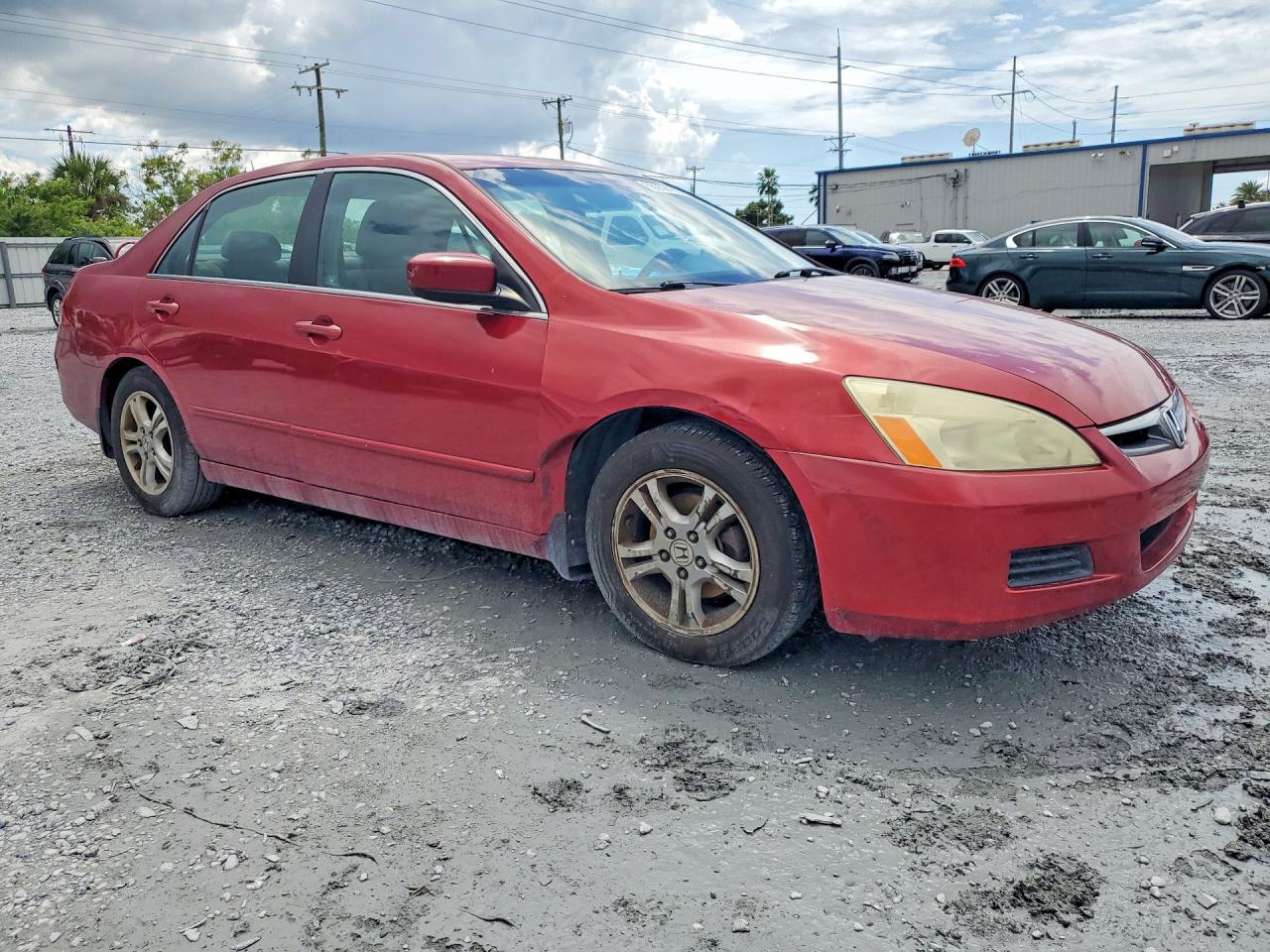 2007 Honda Accord Ex Red vin: 1HGCM56717A109401