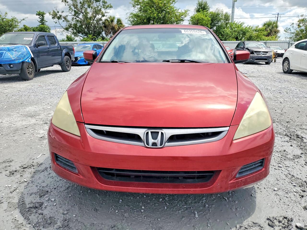 2007 Honda Accord Ex Red vin: 1HGCM56717A109401