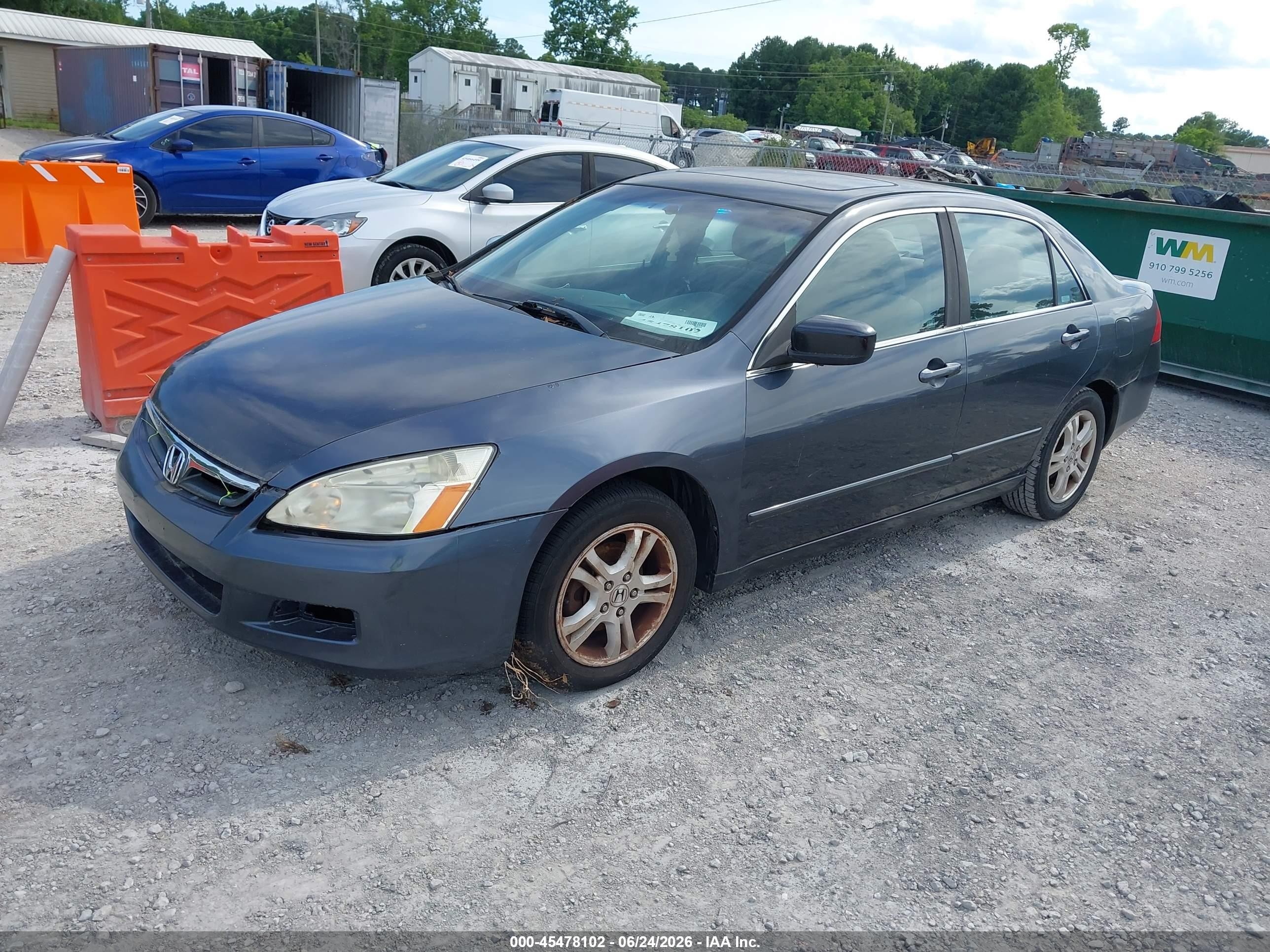 2007 Honda Accord 2.4 Ex Gray vin: 1HGCM56717A217680