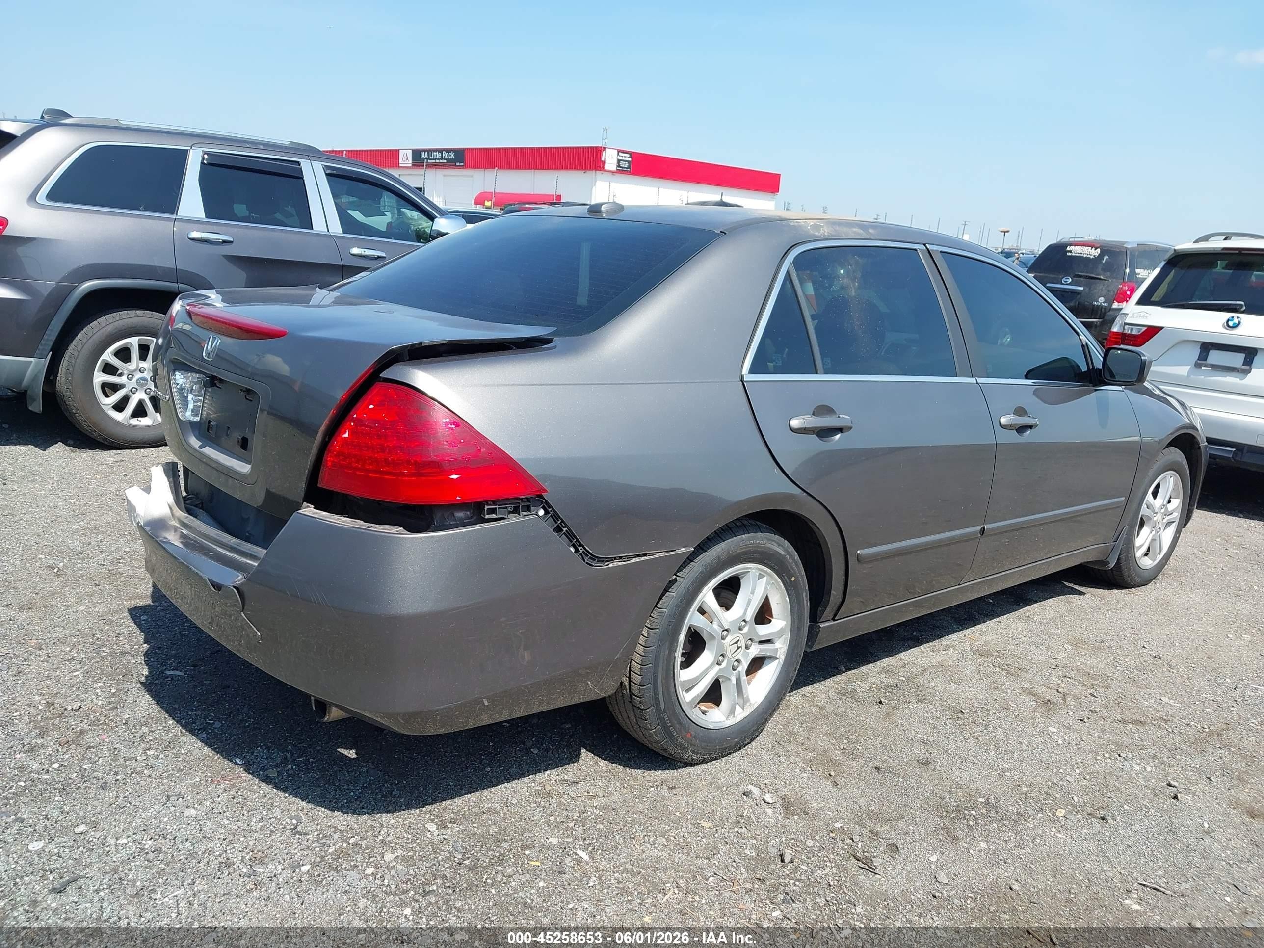 2007 Honda Accord 2.4 Ex Gray vin: 1HGCM56727A074898