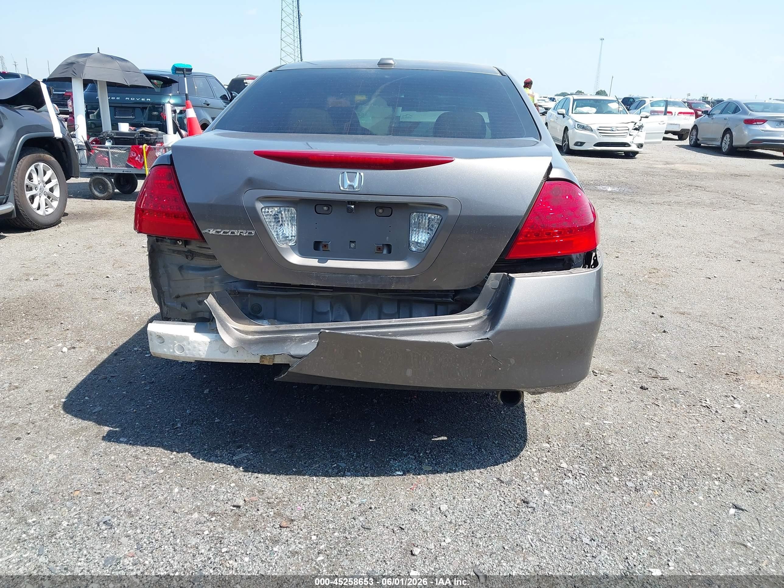 2007 Honda Accord 2.4 Ex Gray vin: 1HGCM56727A074898