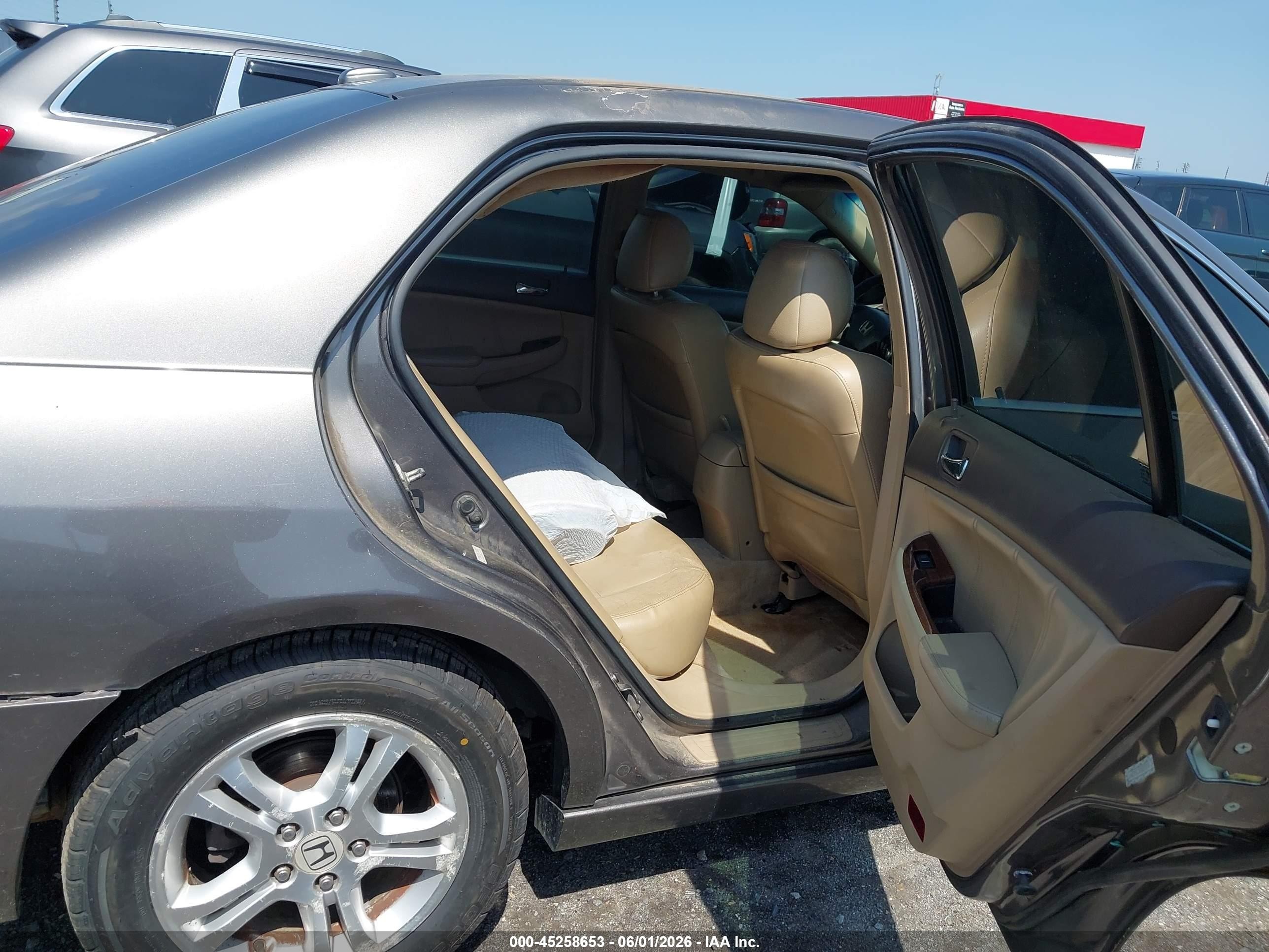 2007 Honda Accord 2.4 Ex Gray vin: 1HGCM56727A074898