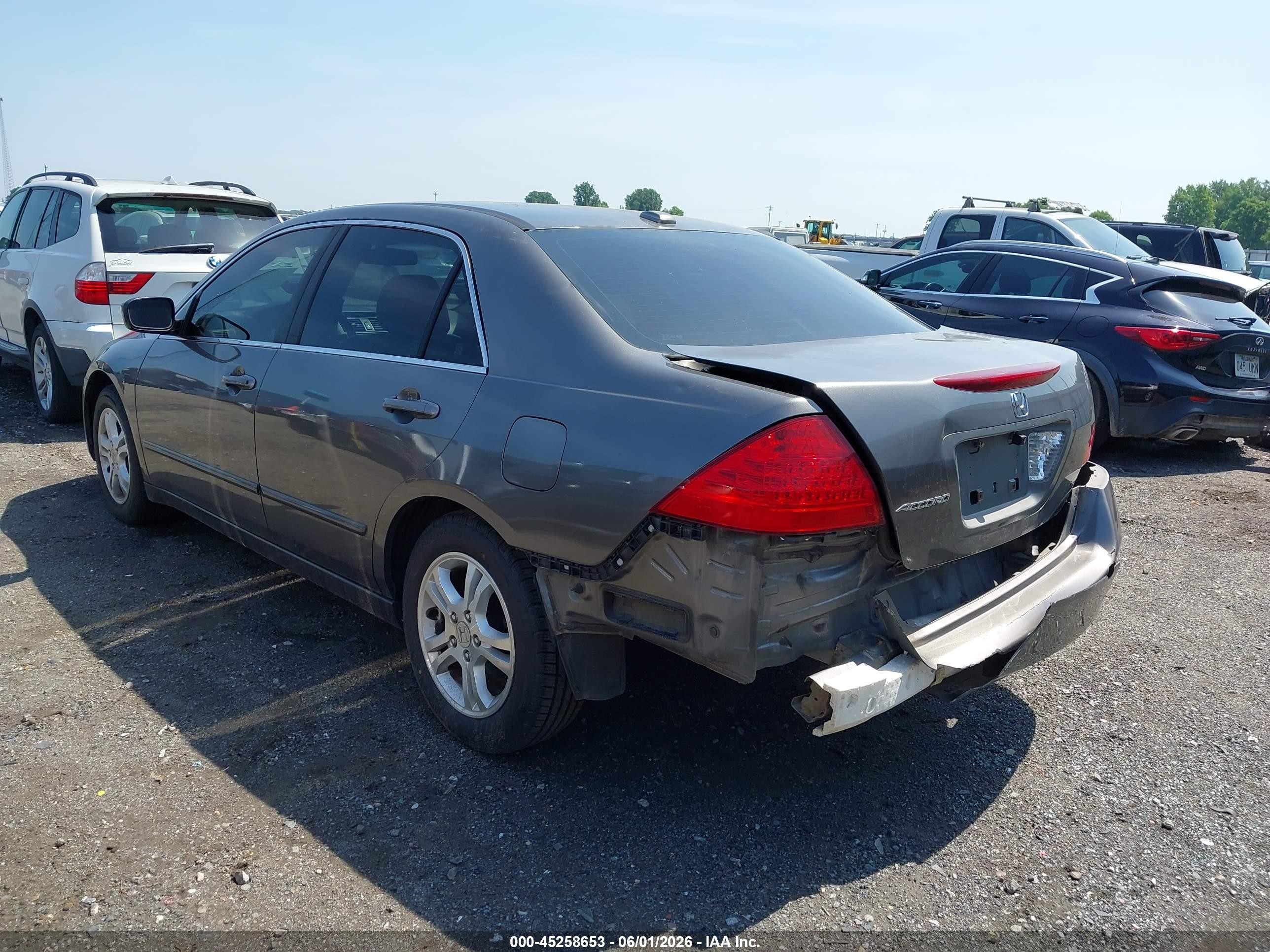 2007 Honda Accord 2.4 Ex Gray vin: 1HGCM56727A074898