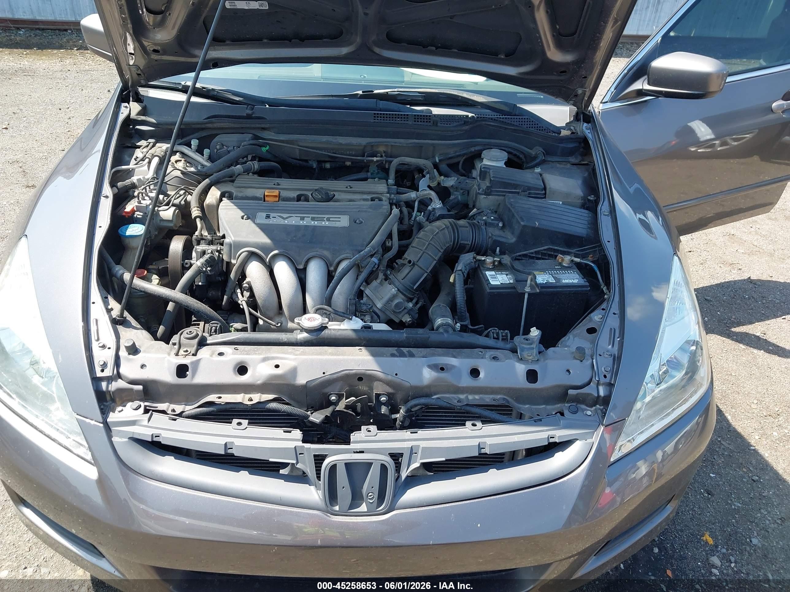 2007 Honda Accord 2.4 Ex Gray vin: 1HGCM56727A074898