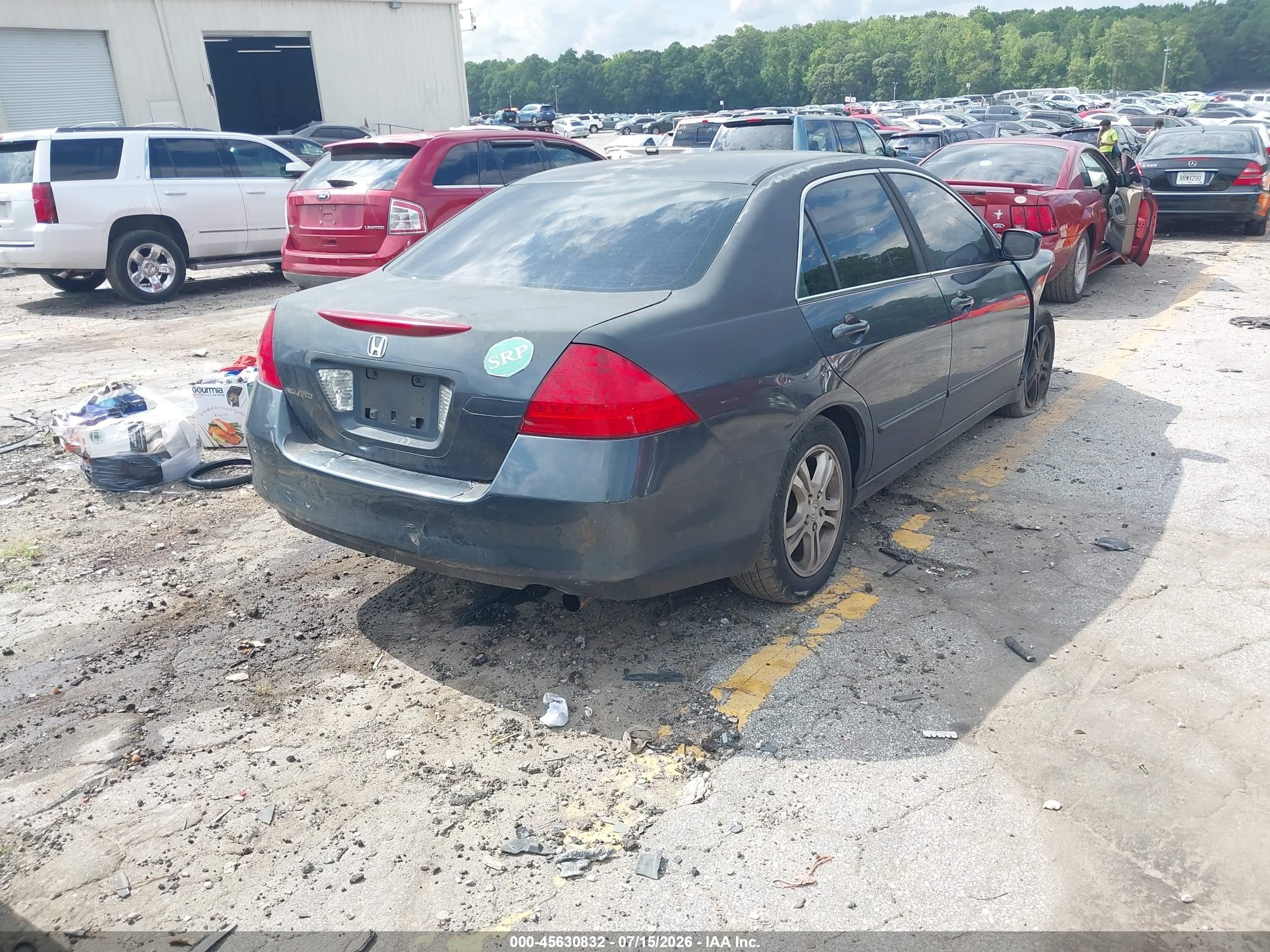 2007 Honda Accord 2.4 Ex Серый vin: 1HGCM56727A118091
