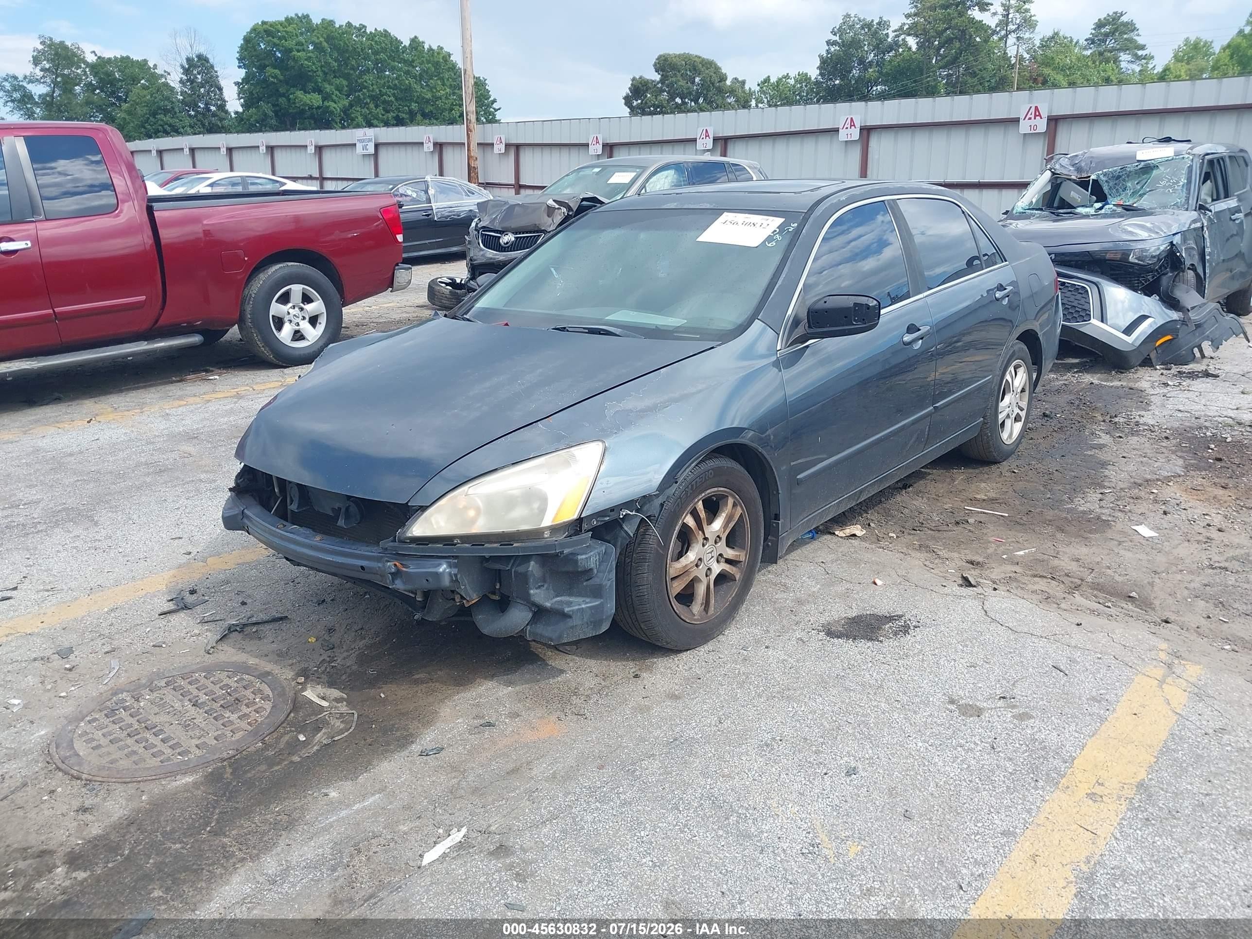 2007 Honda Accord 2.4 Ex Серый vin: 1HGCM56727A118091
