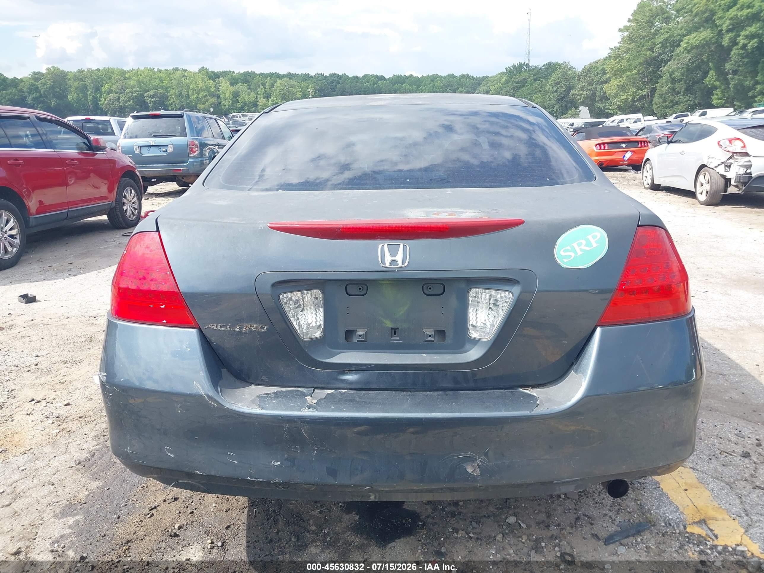 2007 Honda Accord 2.4 Ex Серый vin: 1HGCM56727A118091