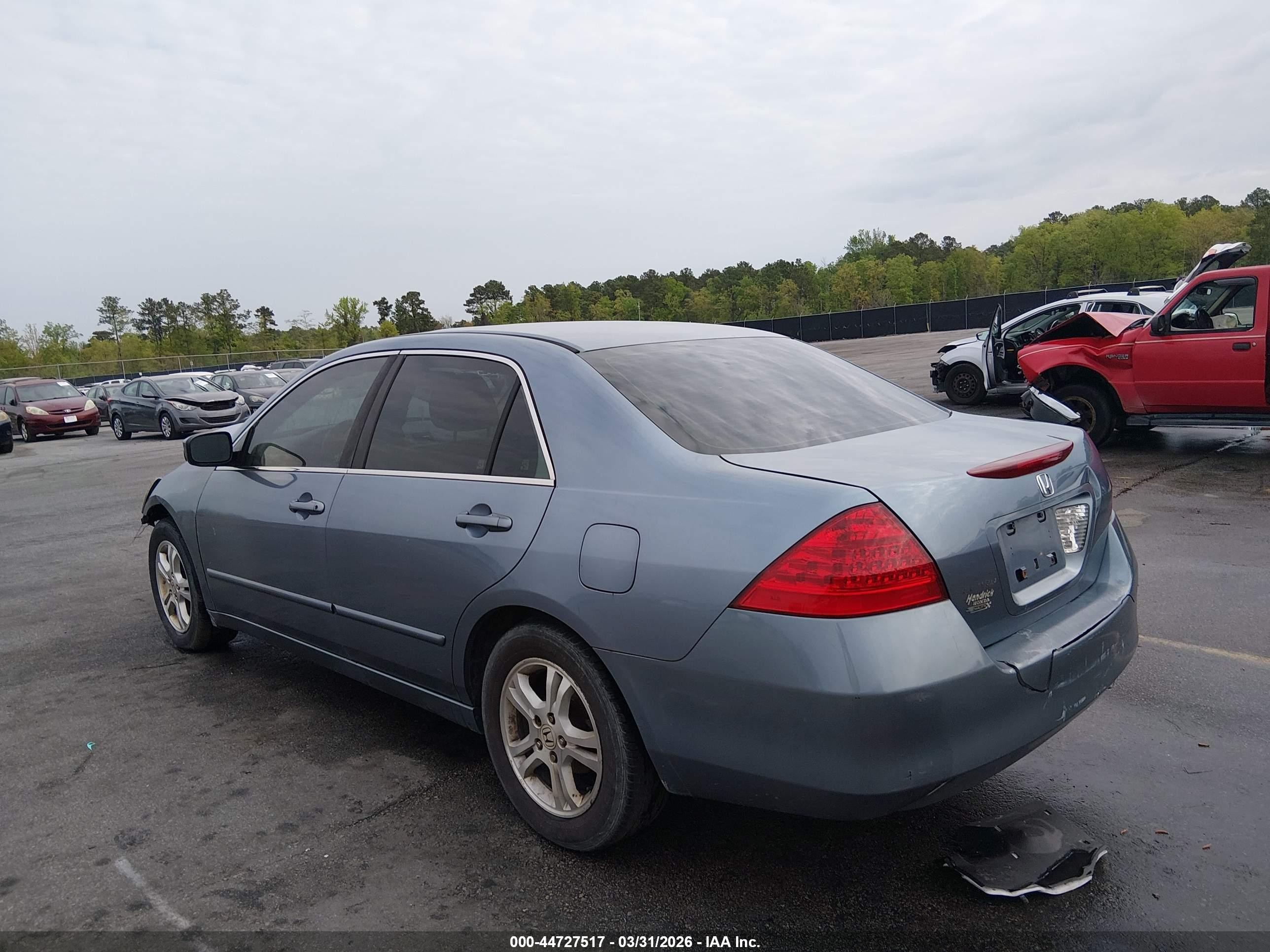 2007 Honda Accord 2.4 Ex Blue vin: 1HGCM56727A120150