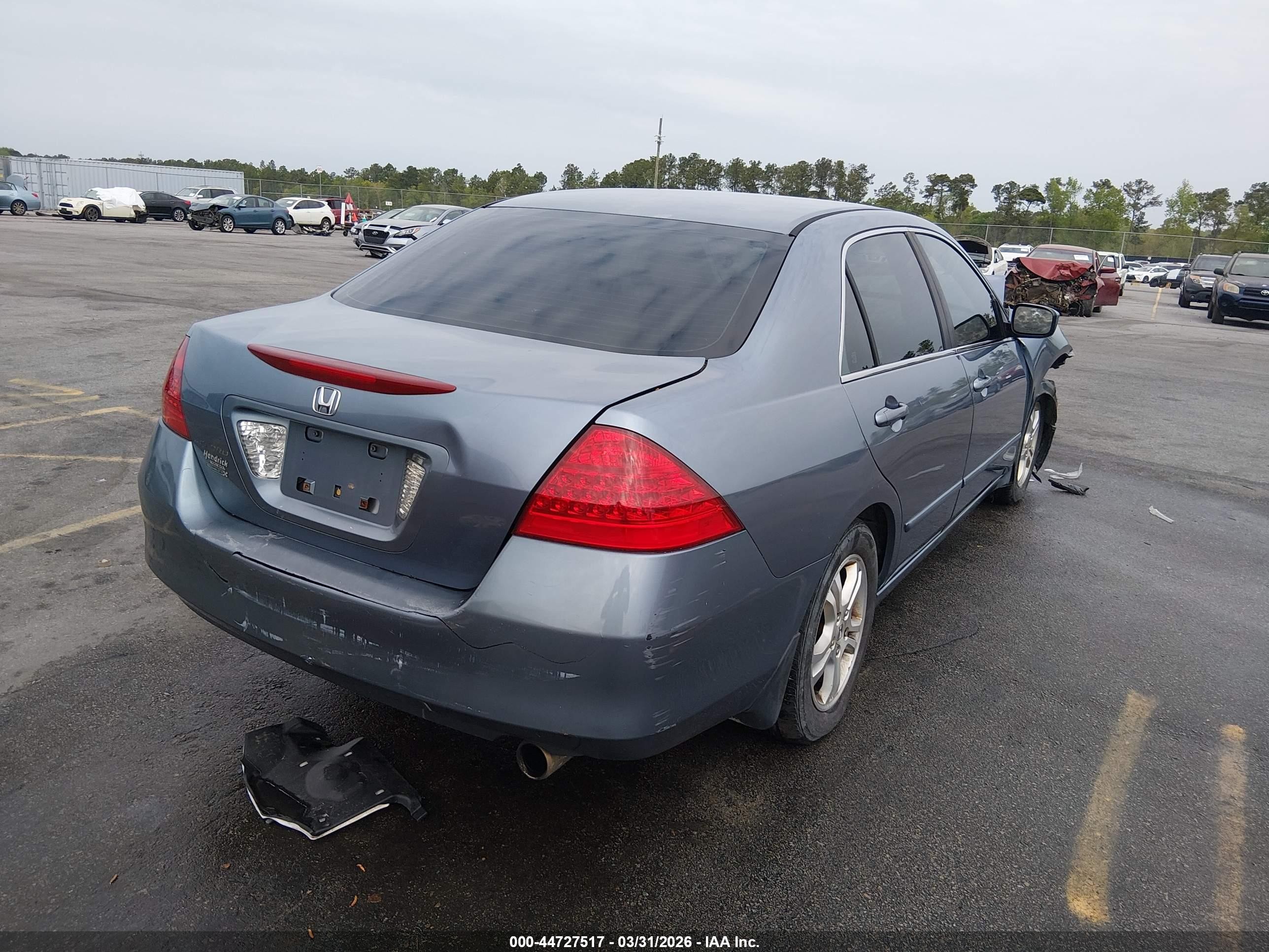 2007 Honda Accord 2.4 Ex Blue vin: 1HGCM56727A120150