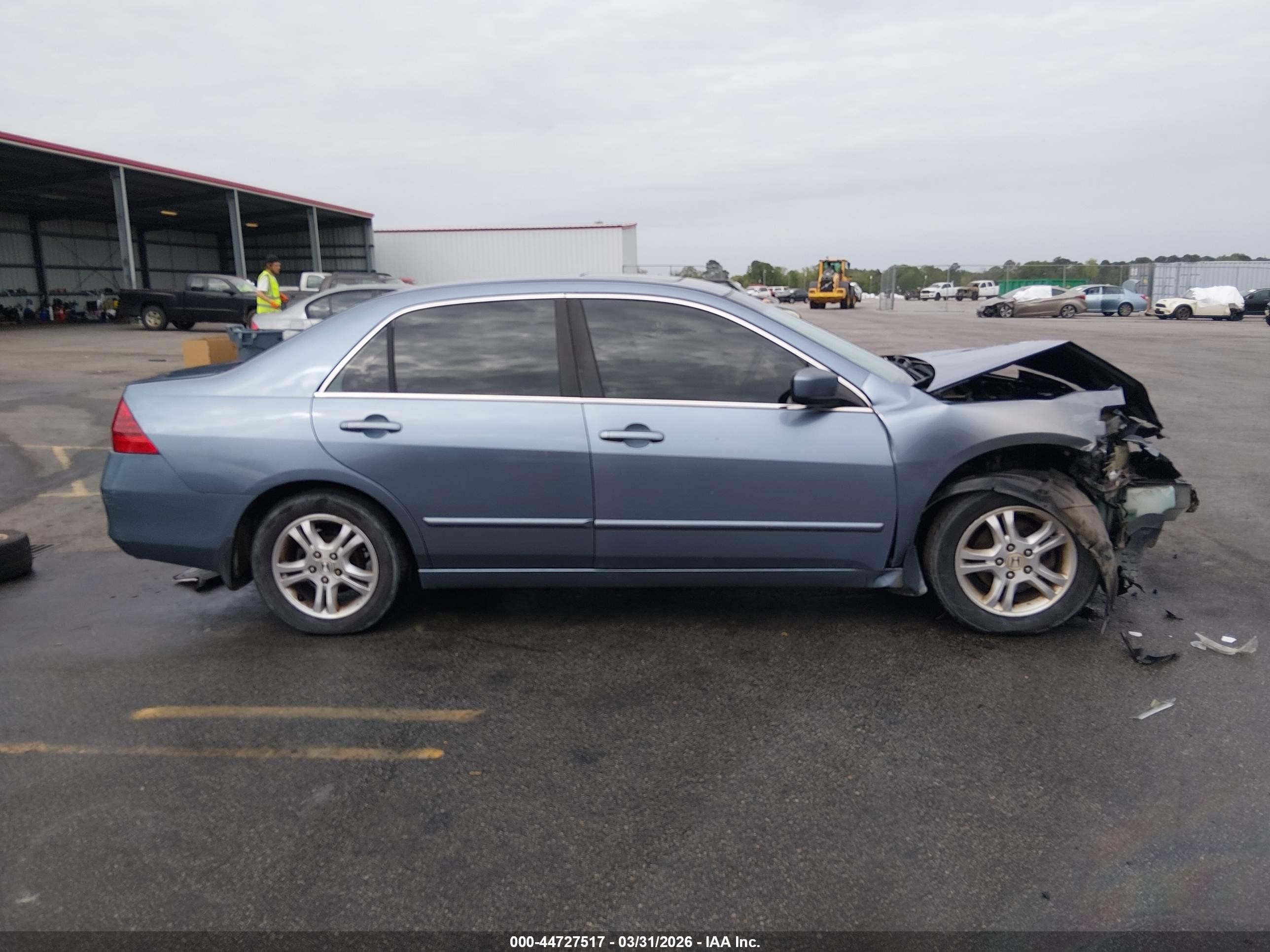 2007 Honda Accord 2.4 Ex Blue vin: 1HGCM56727A120150