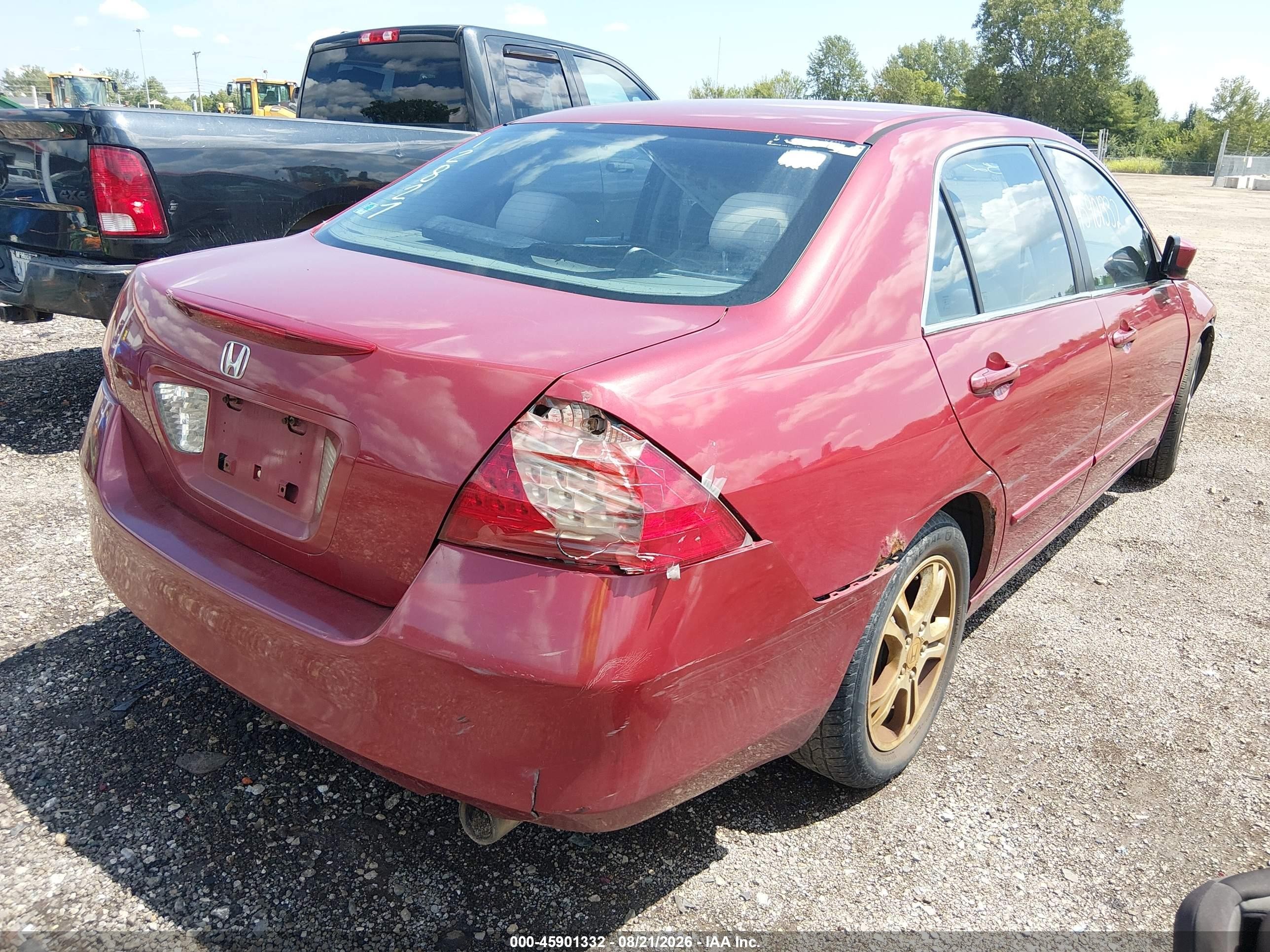 2007 Honda Accord 2.4 Ex Red vin: 1HGCM56727A128278