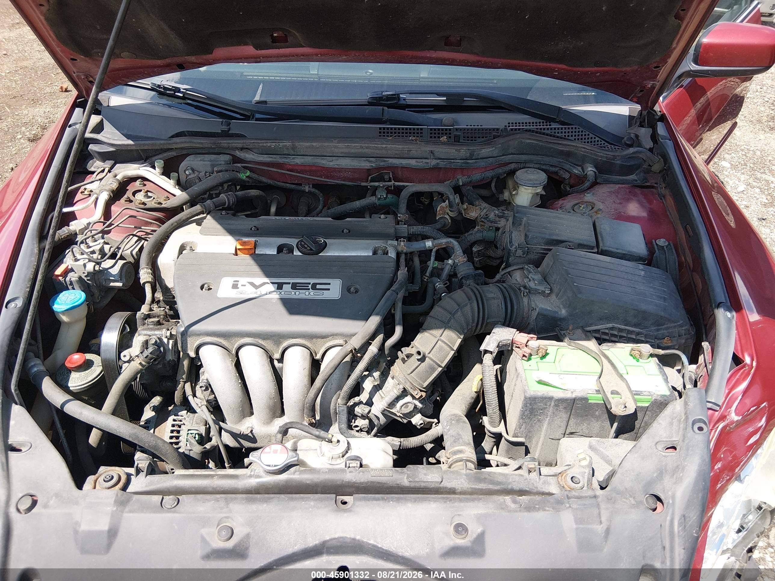 2007 Honda Accord 2.4 Ex Red vin: 1HGCM56727A128278