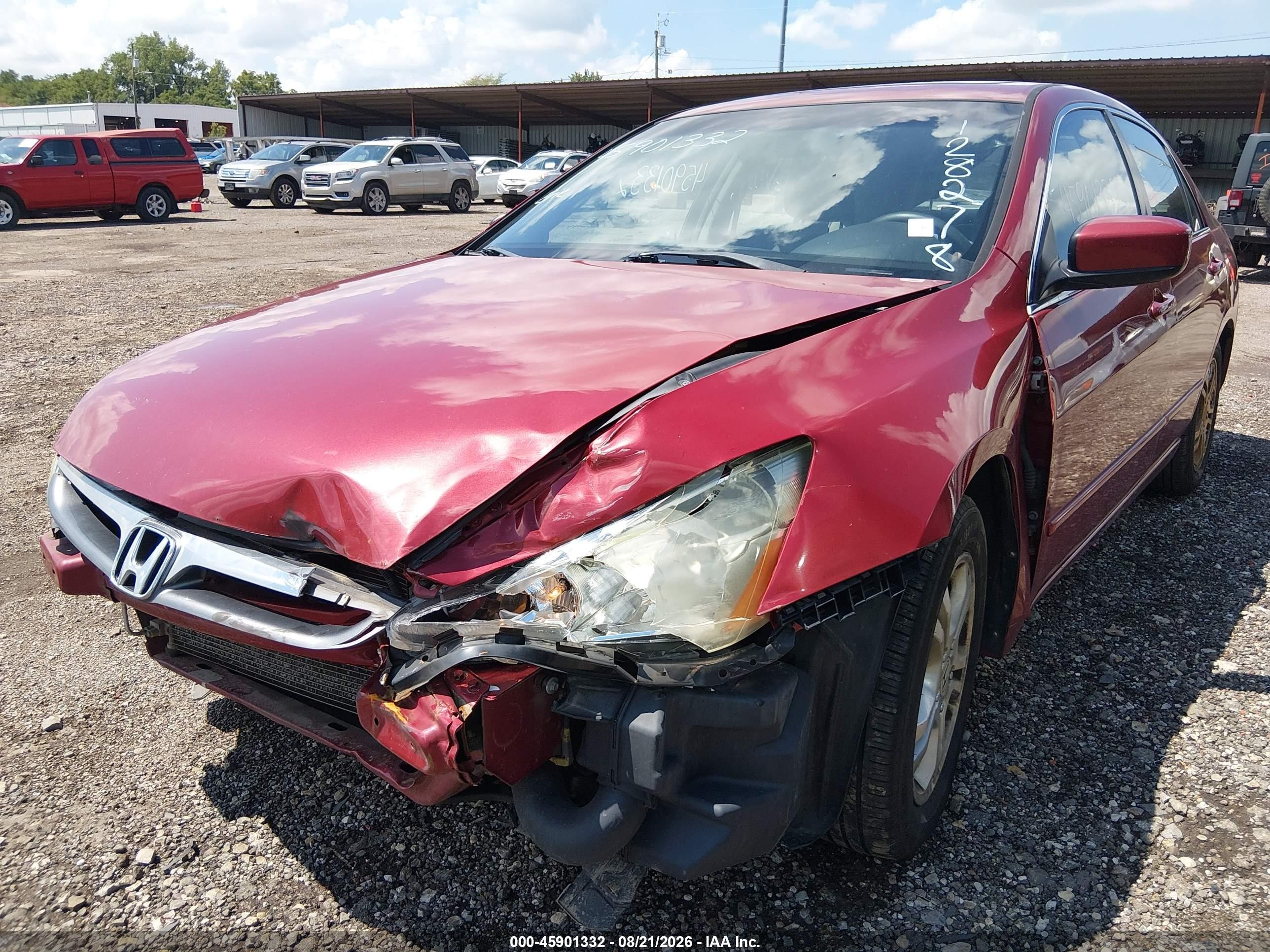 2007 Honda Accord 2.4 Ex Red vin: 1HGCM56727A128278