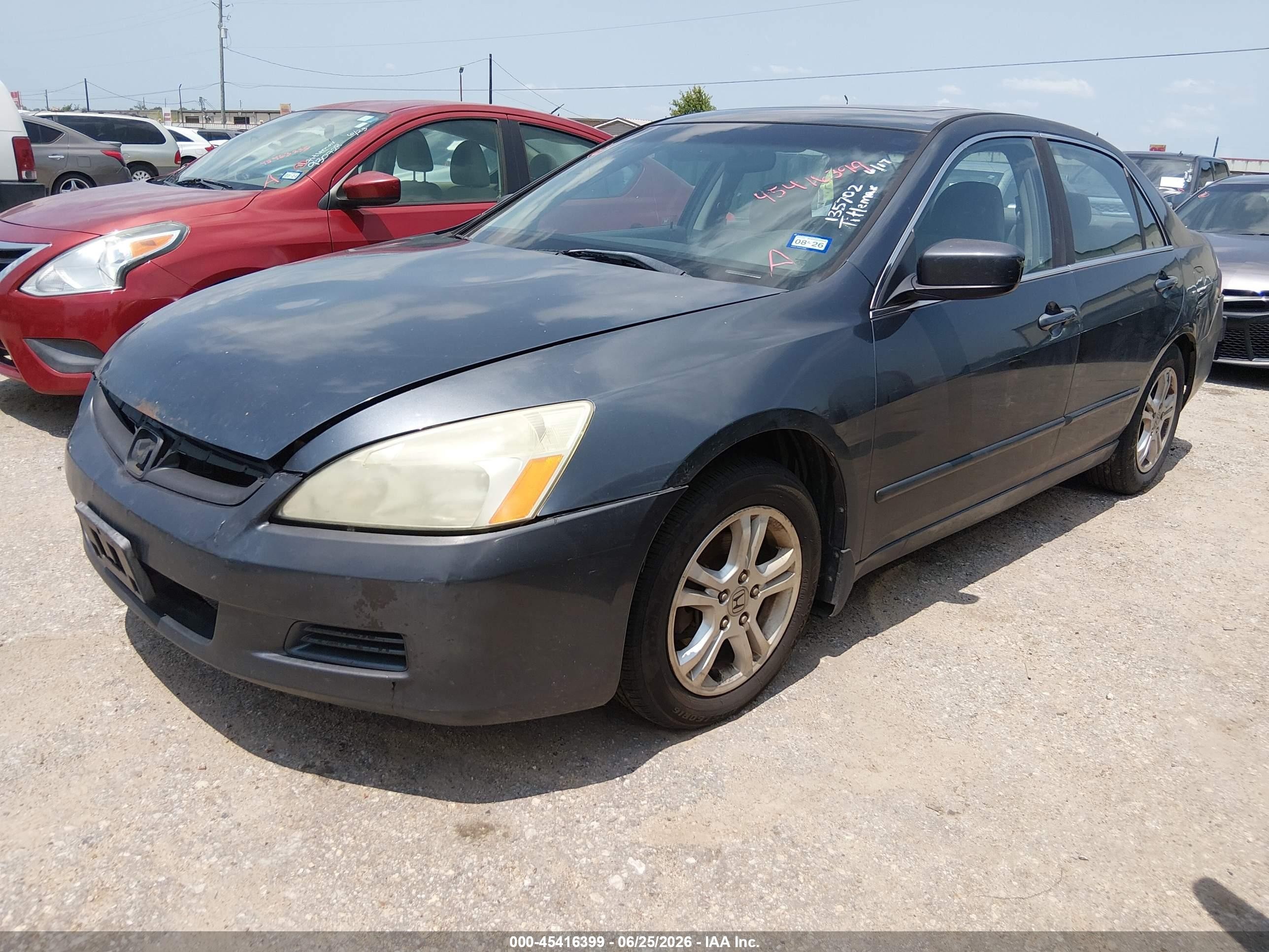 2007 Honda Accord 2.4 Ex Gray vin: 1HGCM56727A135702