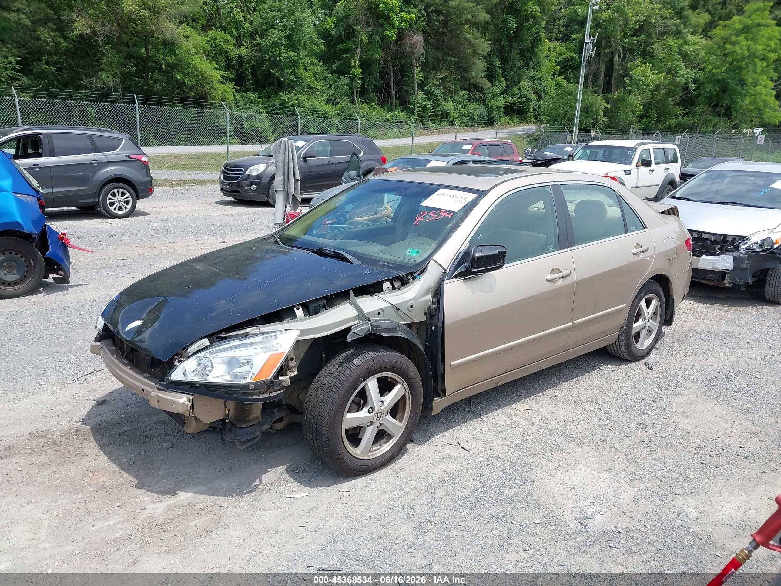 2005 Honda Accord 2.4 Ex Beige vin: 1HGCM56735A046623