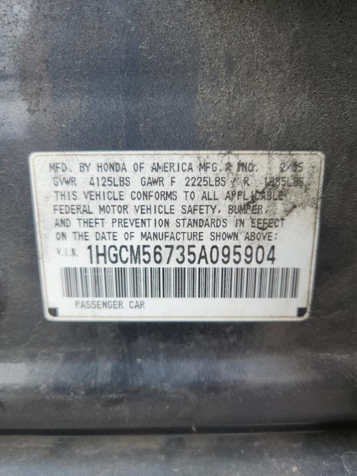 2005 Honda Accord Ex Gray vin: 1HGCM56735A095904
