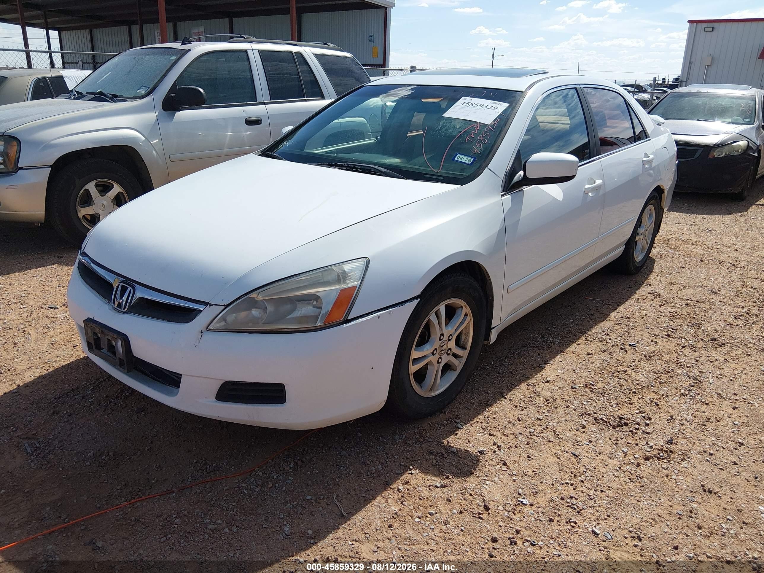 2006 Honda Accord 2.4 Ex White vin: 1HGCM56736A076674