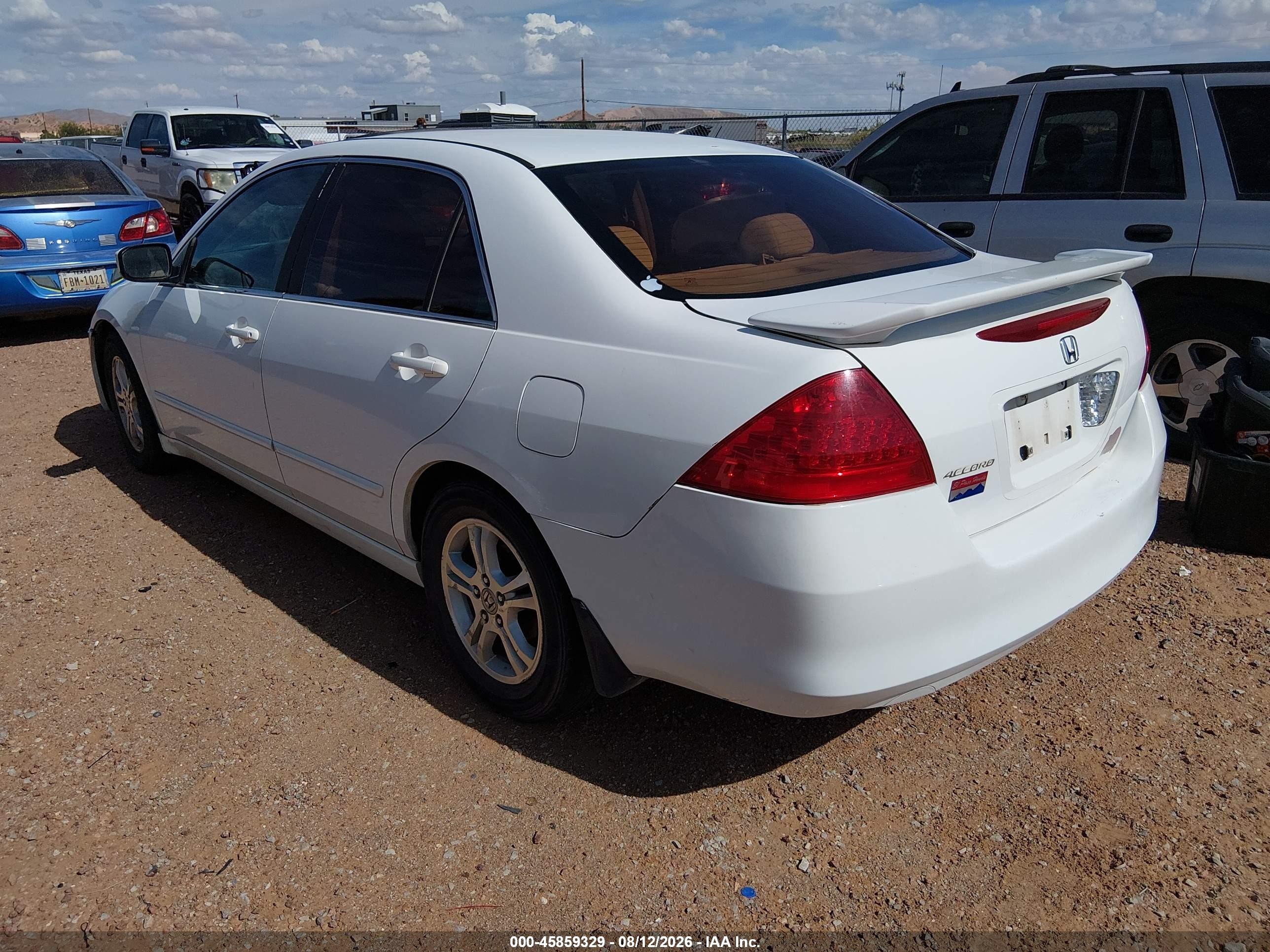 2006 Honda Accord 2.4 Ex White vin: 1HGCM56736A076674