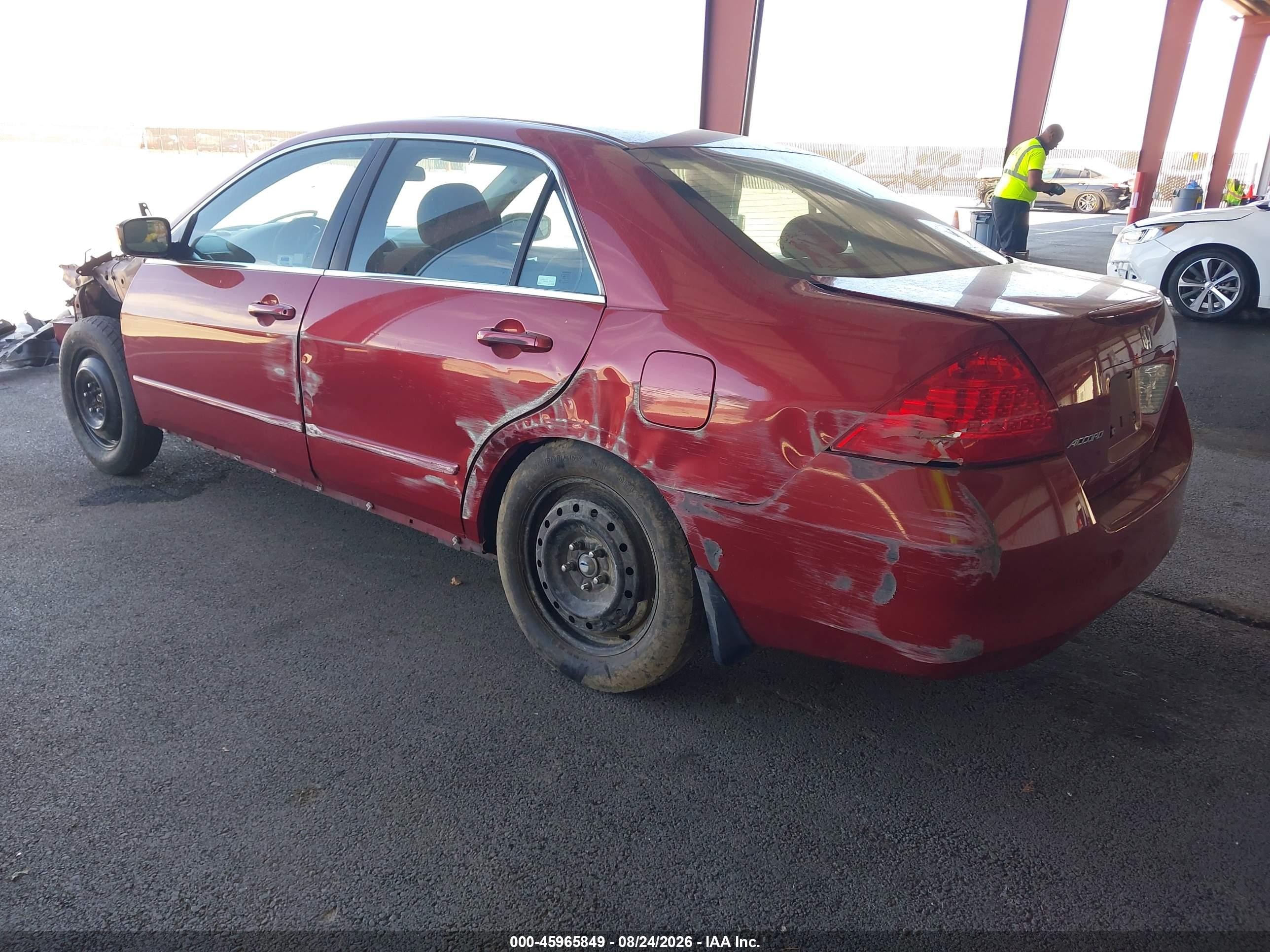 2007 Honda Accord 2.4 Ex Burgundy vin: 1HGCM56737A050965