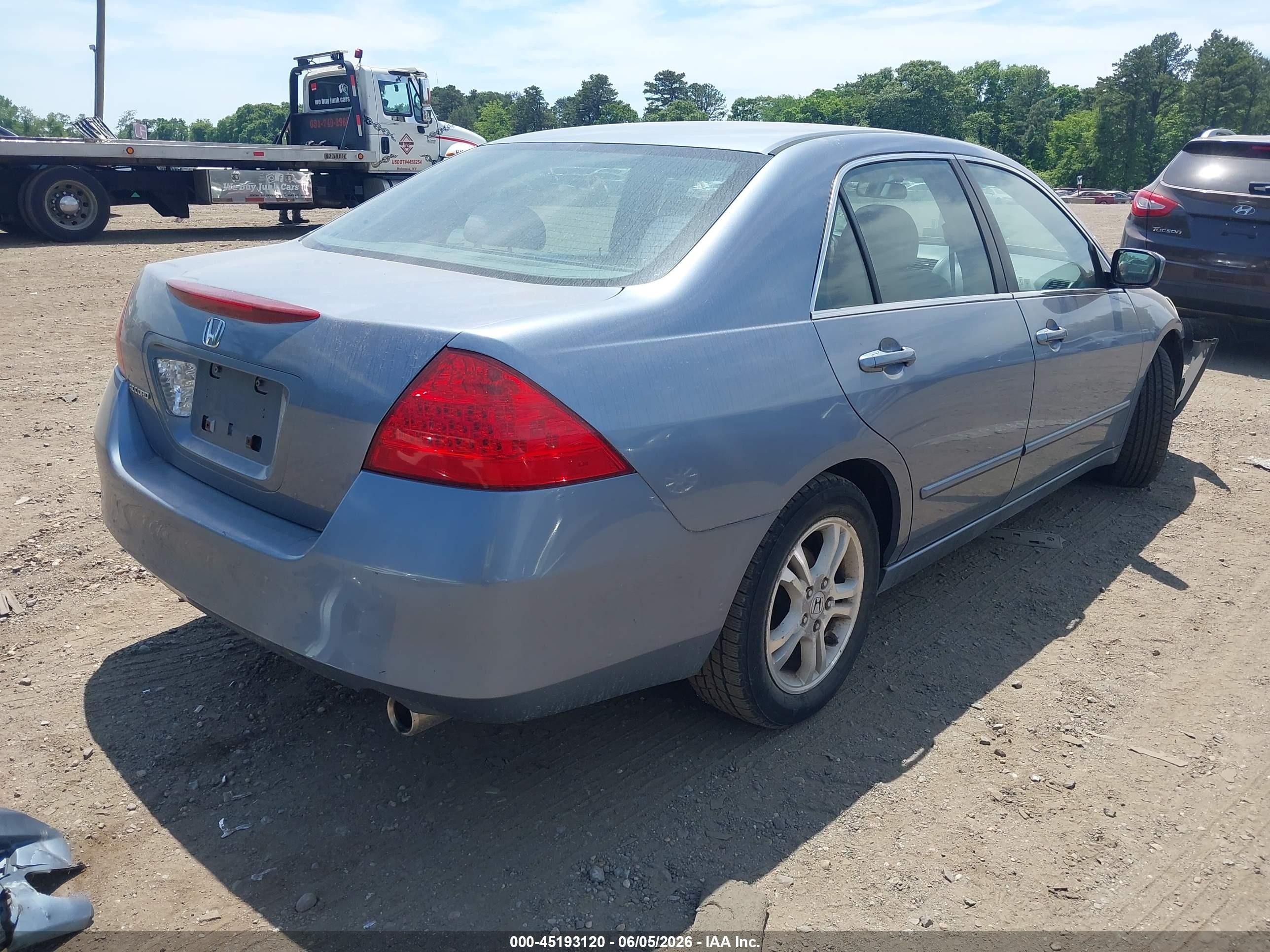 2007 Honda Accord 2.4 Ex Blue vin: 1HGCM56737A097803