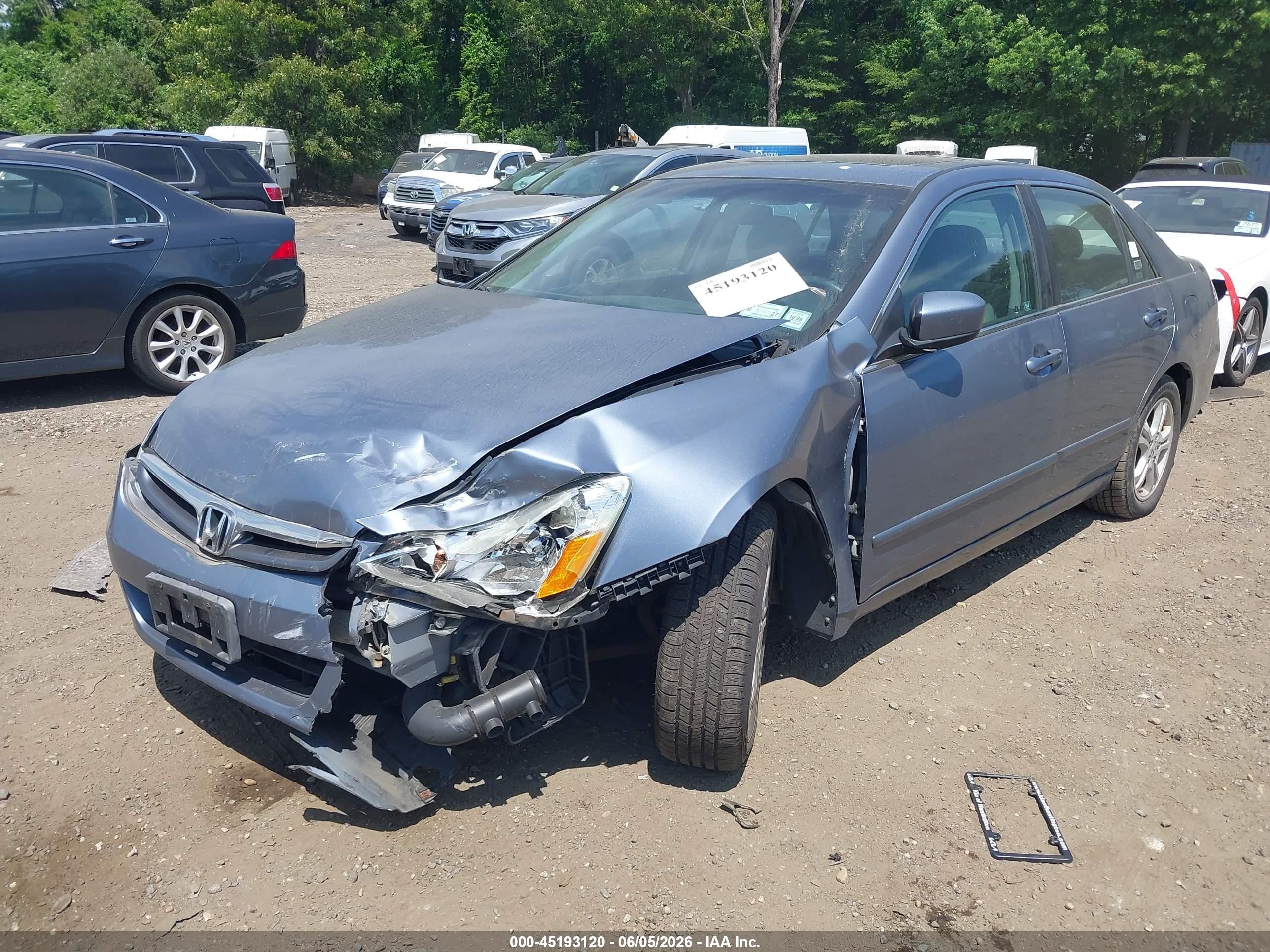 2007 Honda Accord 2.4 Ex Blue vin: 1HGCM56737A097803