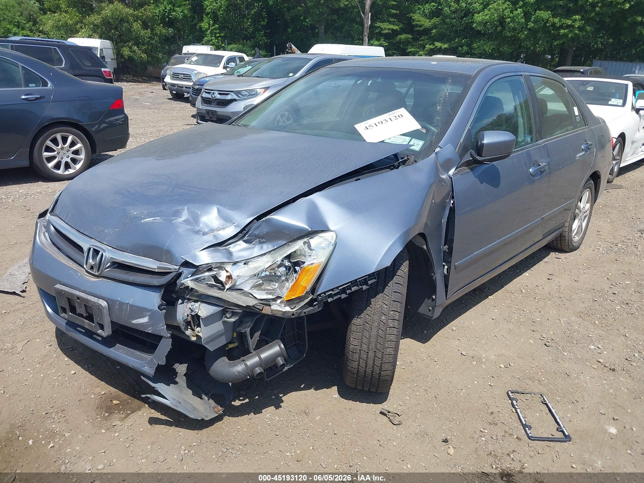 2007 Honda Accord 2.4 Ex Blue vin: 1HGCM56737A097803