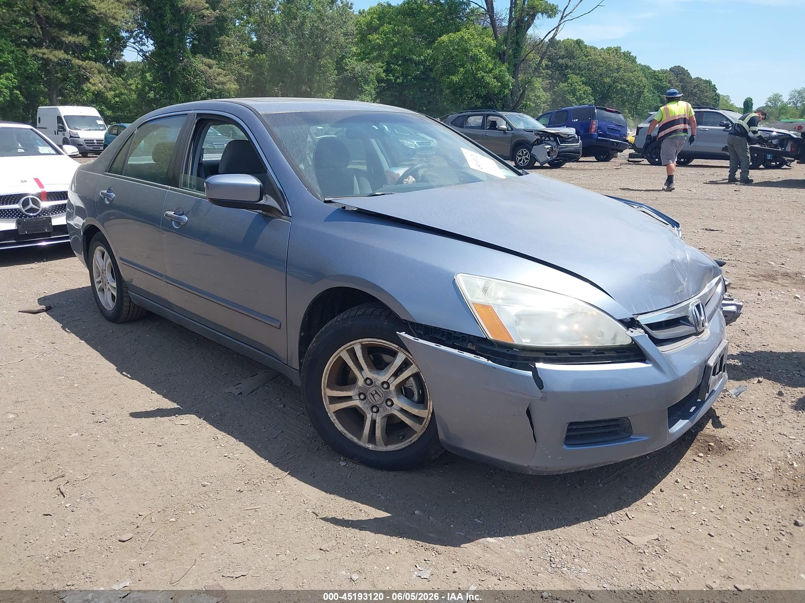 2007 Honda Accord 2.4 Ex Blue vin: 1HGCM56737A097803