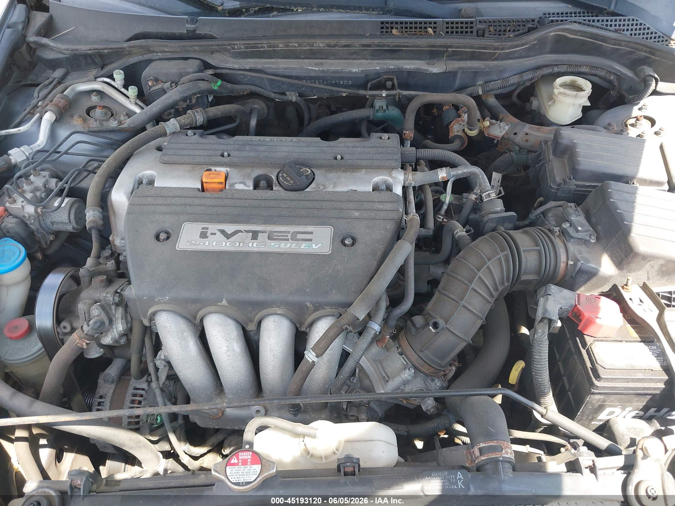 2007 Honda Accord 2.4 Ex Blue vin: 1HGCM56737A097803