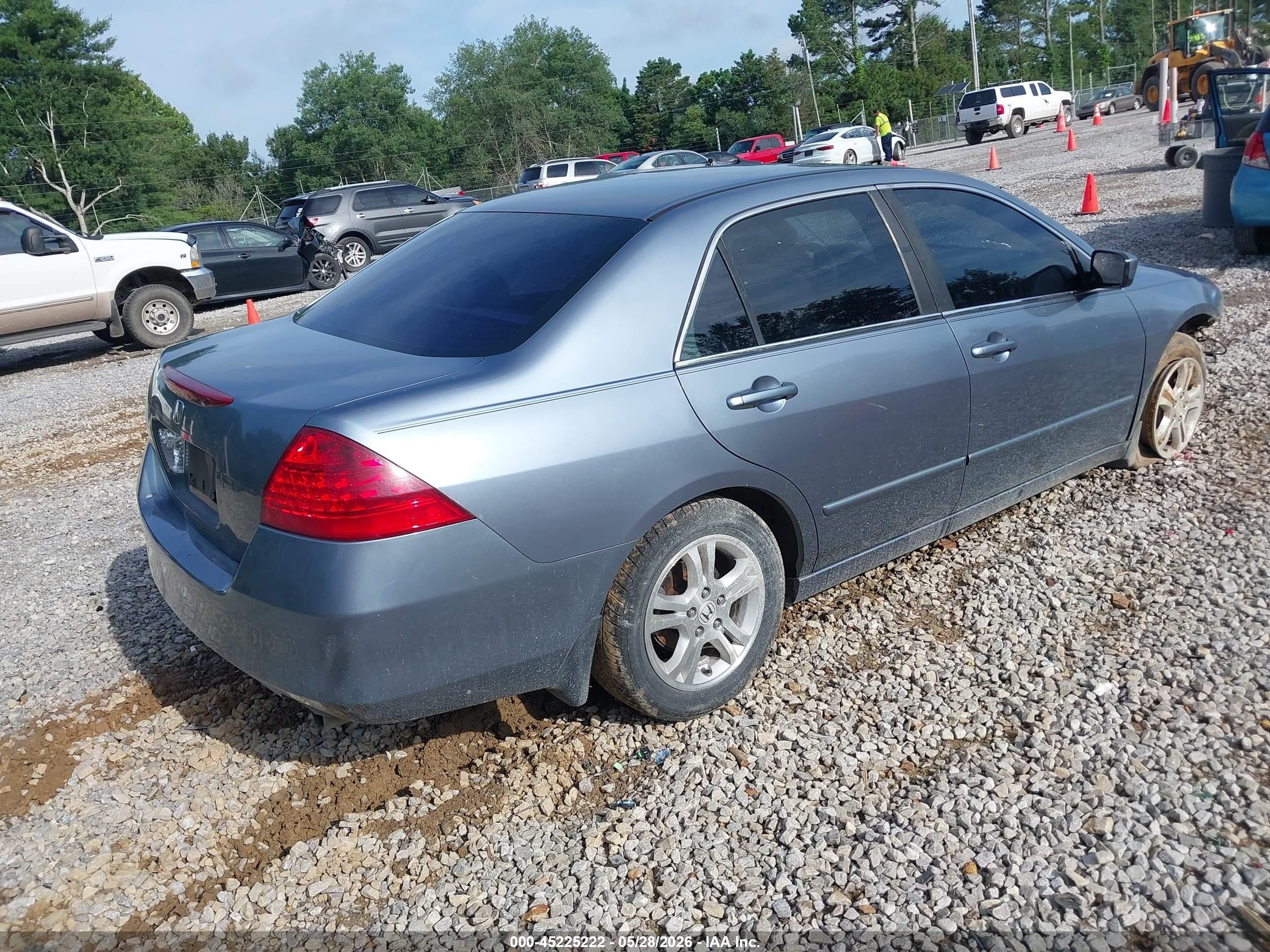 2007 Honda Accord 2.4 Ex Blue vin: 1HGCM56737A161211