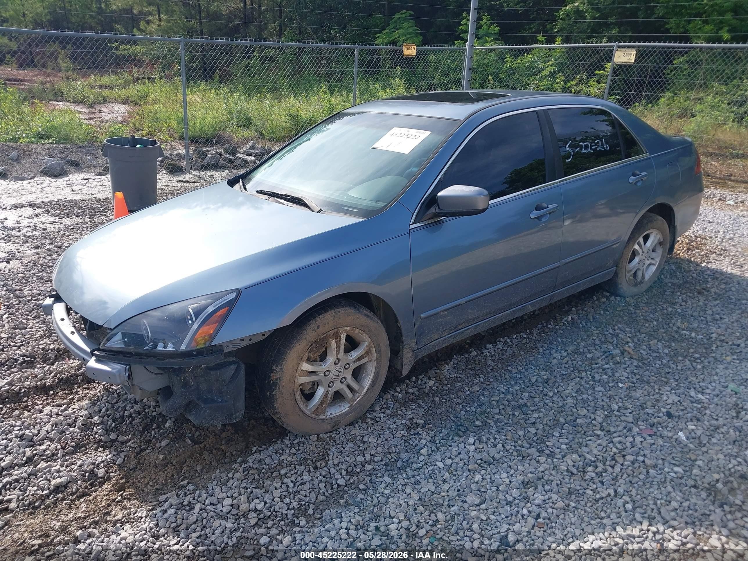 2007 Honda Accord 2.4 Ex Blue vin: 1HGCM56737A161211