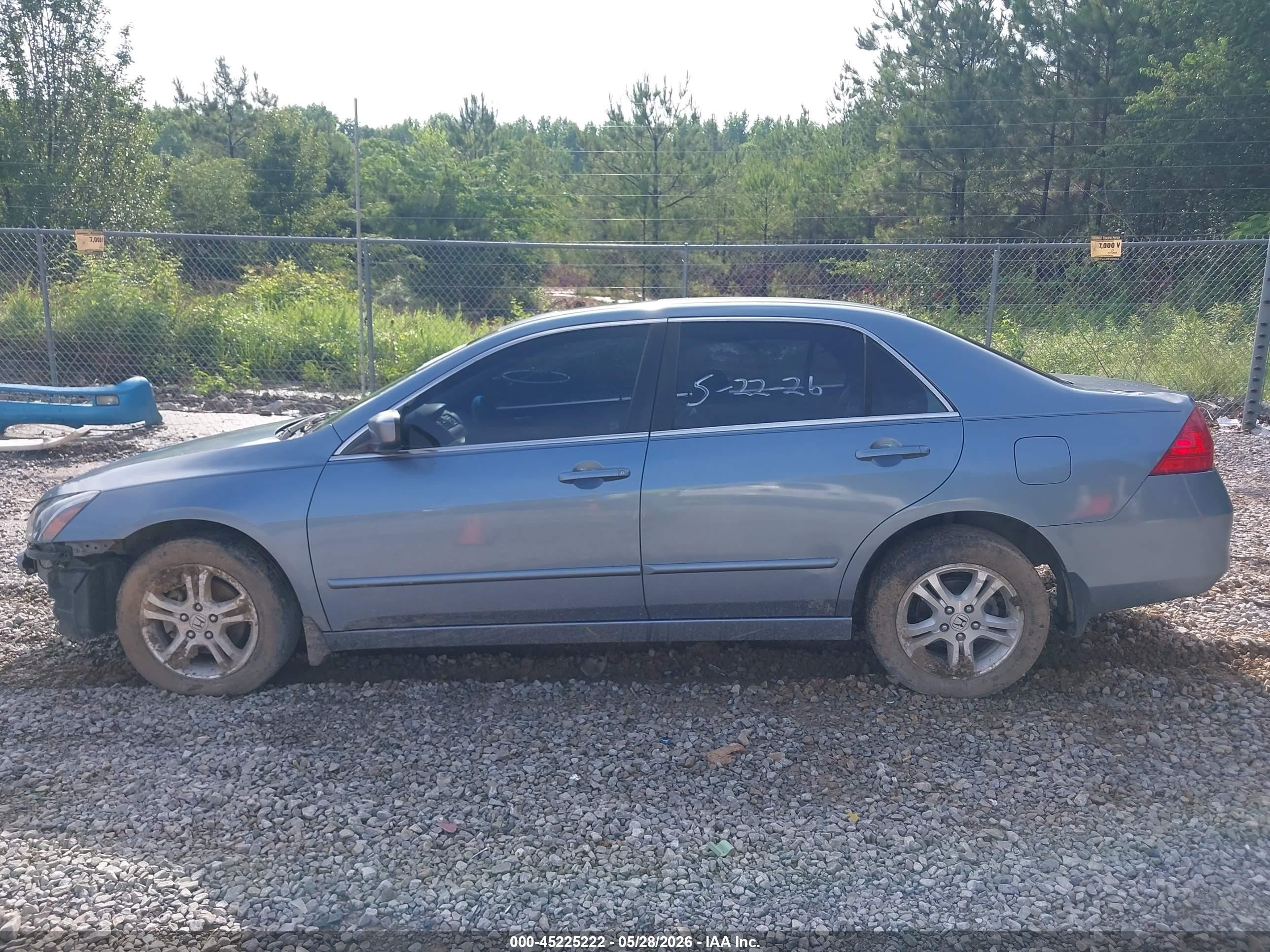 2007 Honda Accord 2.4 Ex Blue vin: 1HGCM56737A161211