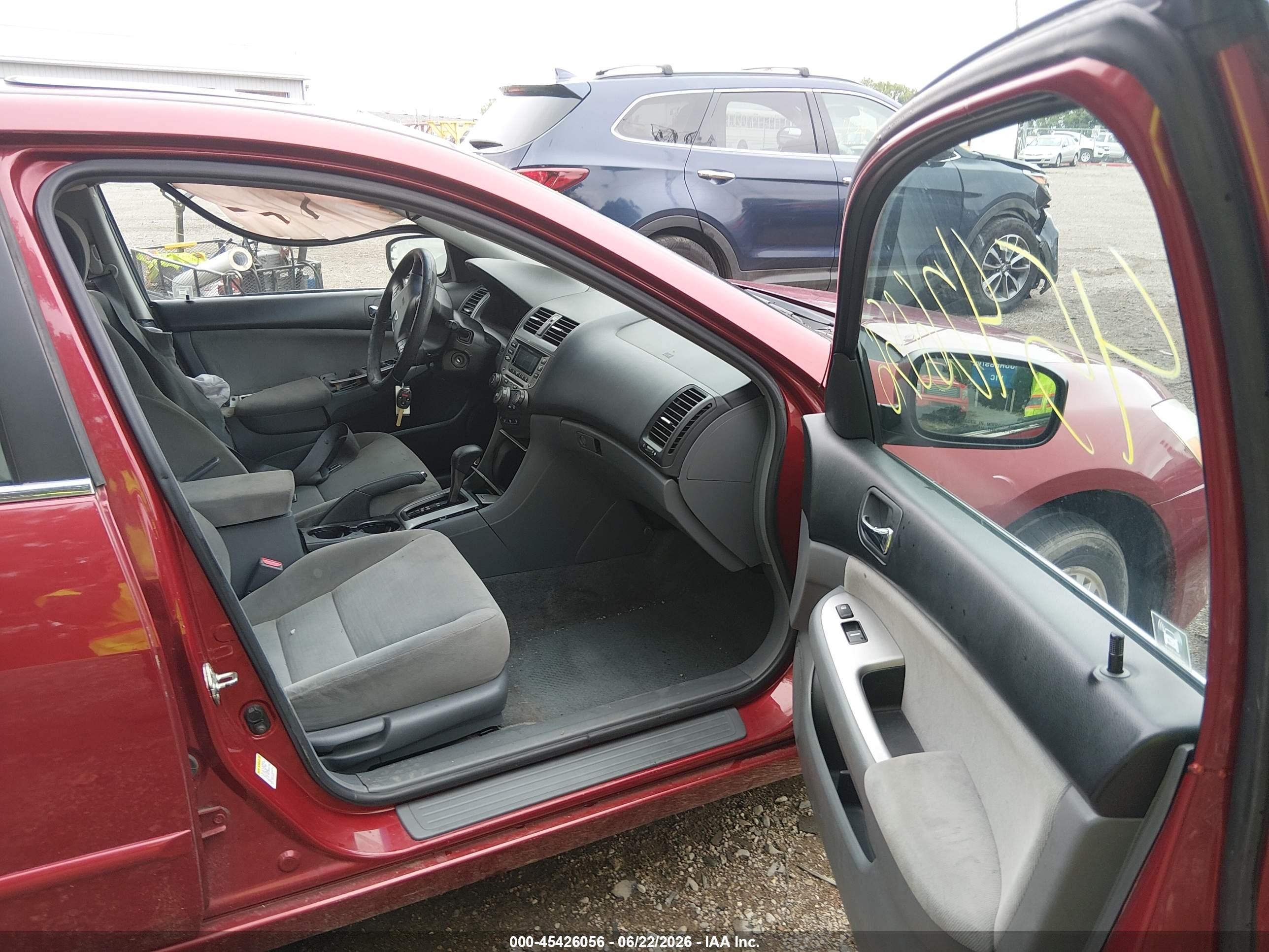 2007 Honda Accord 2.4 Ex Red vin: 1HGCM56737A168269