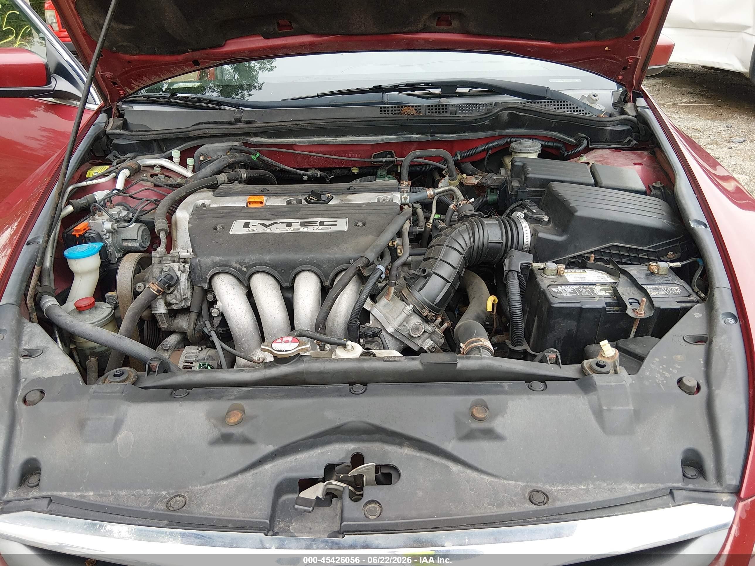 2007 Honda Accord 2.4 Ex Red vin: 1HGCM56737A168269