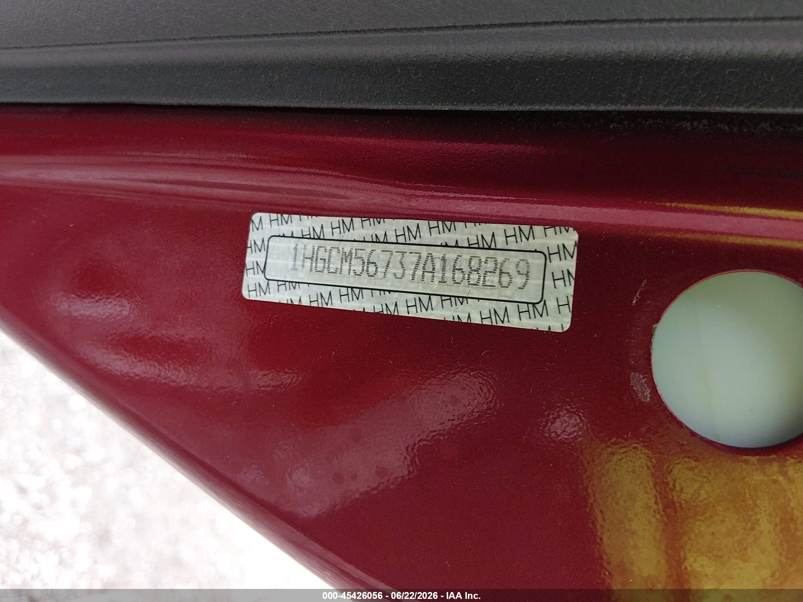 2007 Honda Accord 2.4 Ex Red vin: 1HGCM56737A168269