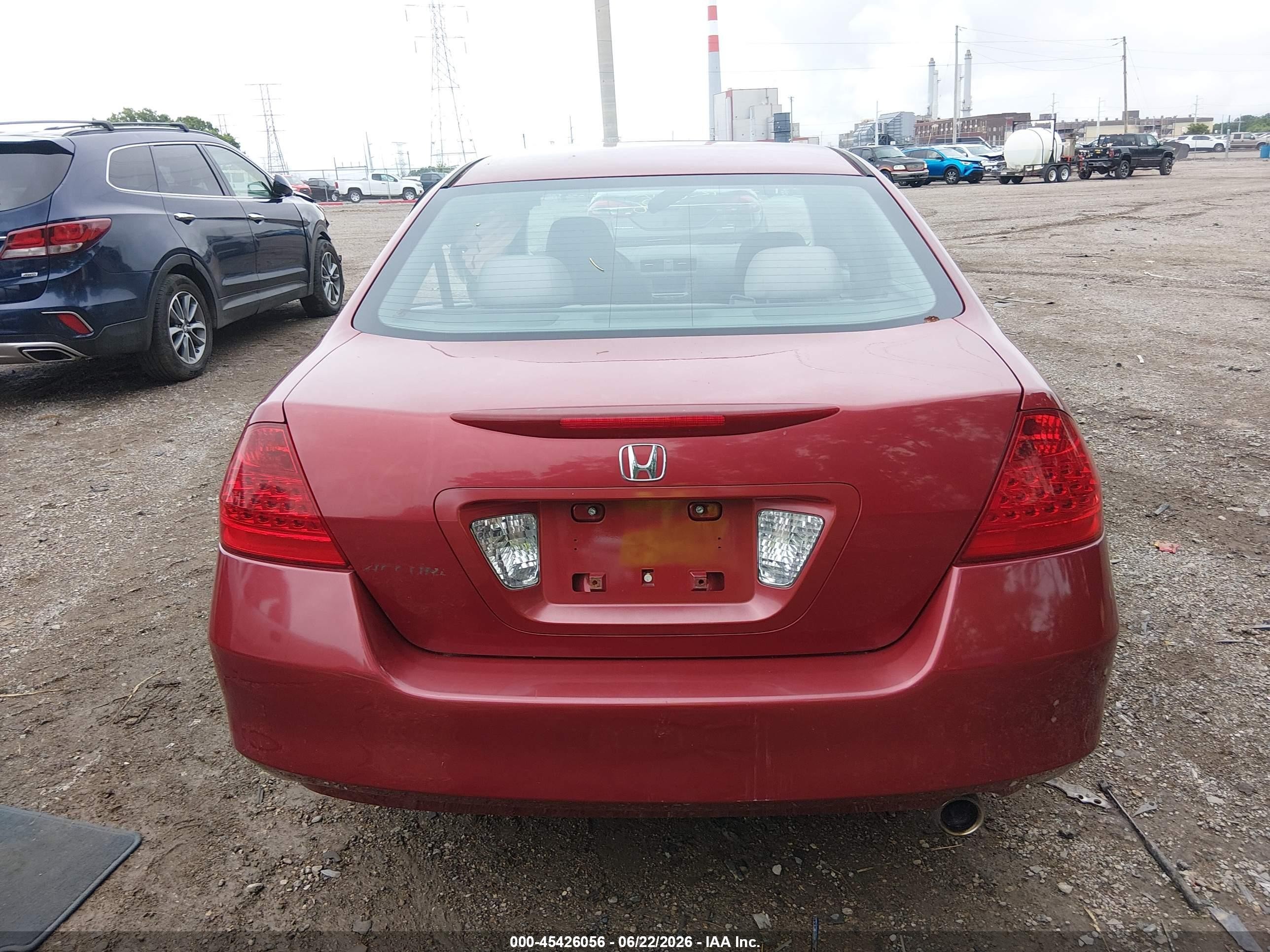 2007 Honda Accord 2.4 Ex Red vin: 1HGCM56737A168269