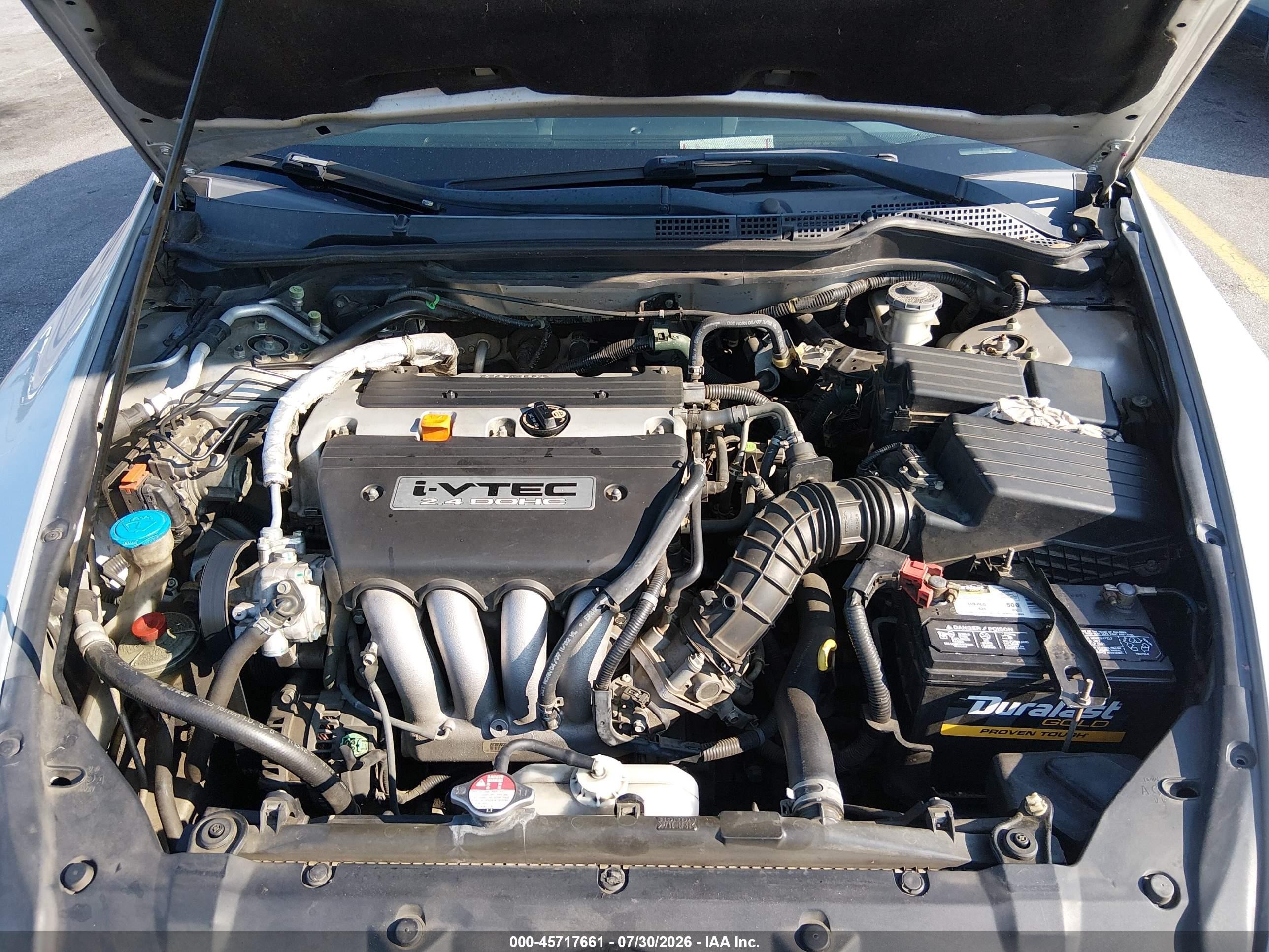 2007 Honda Accord 2.4 Ex Silver vin: 1HGCM56737A223139
