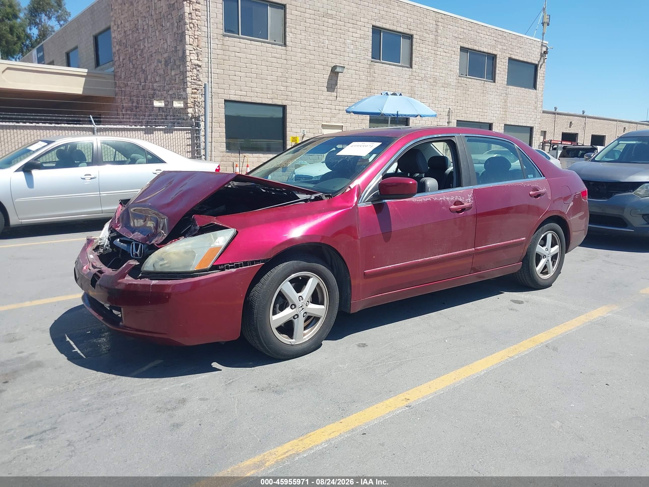 2005 Honda Accord 2.4 Ex Red vin: 1HGCM56745A087102
