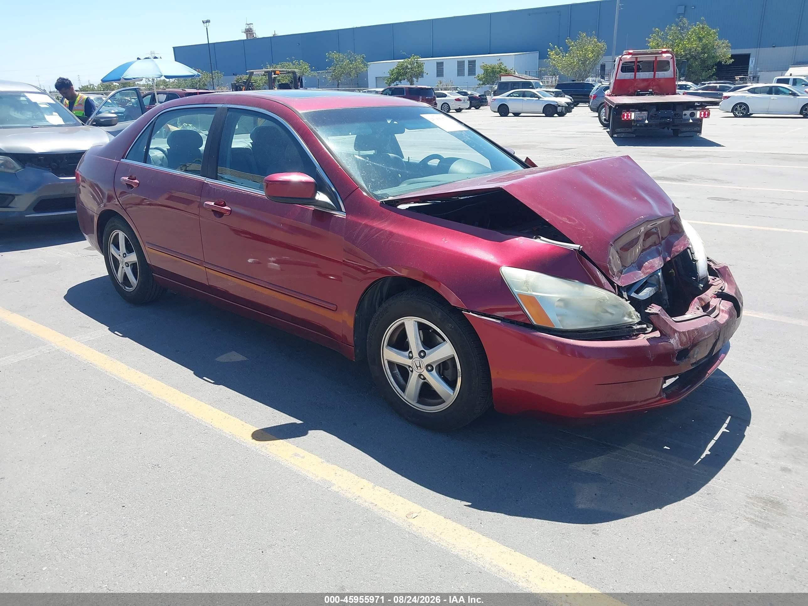 2005 Honda Accord 2.4 Ex Red vin: 1HGCM56745A087102