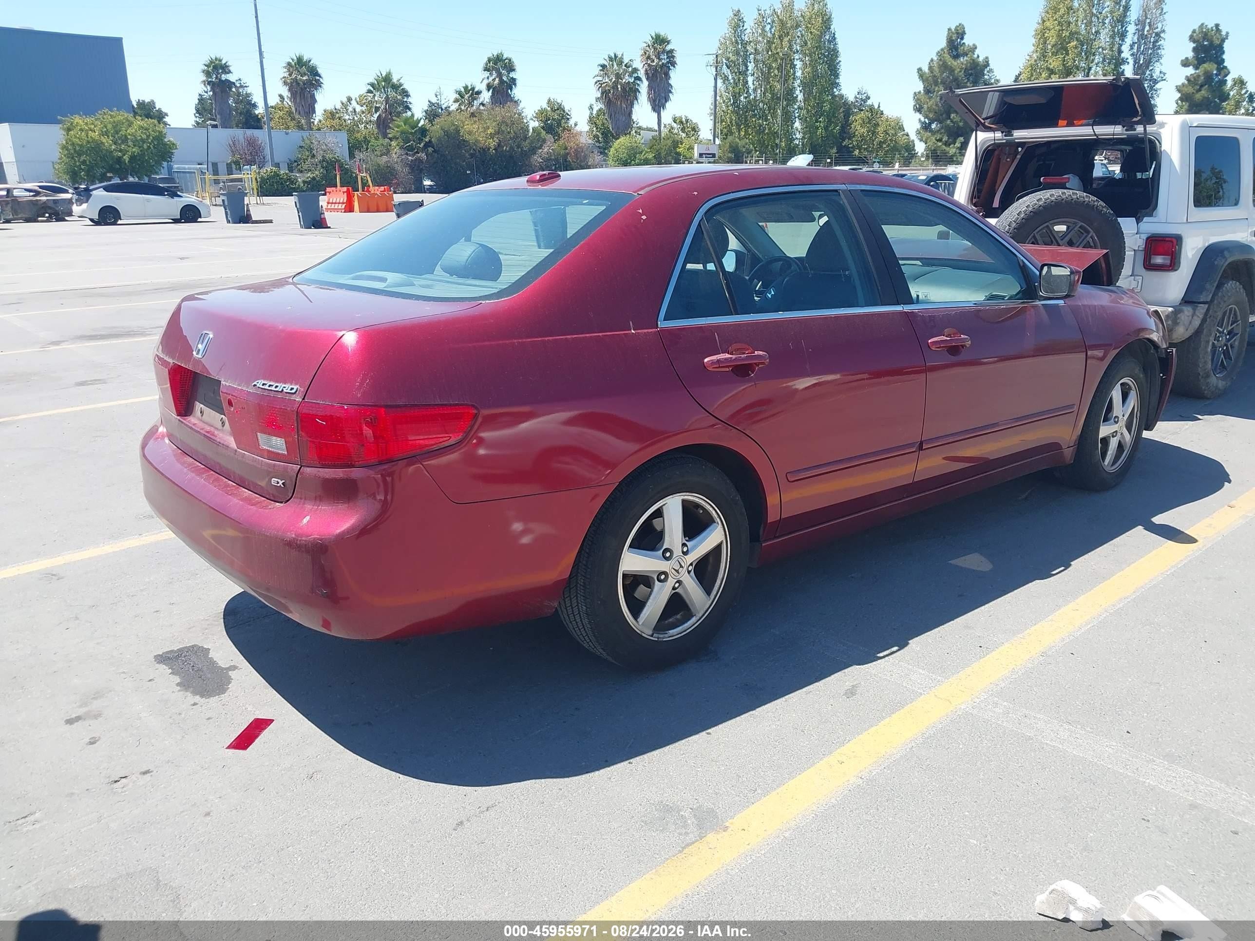 2005 Honda Accord 2.4 Ex Red vin: 1HGCM56745A087102