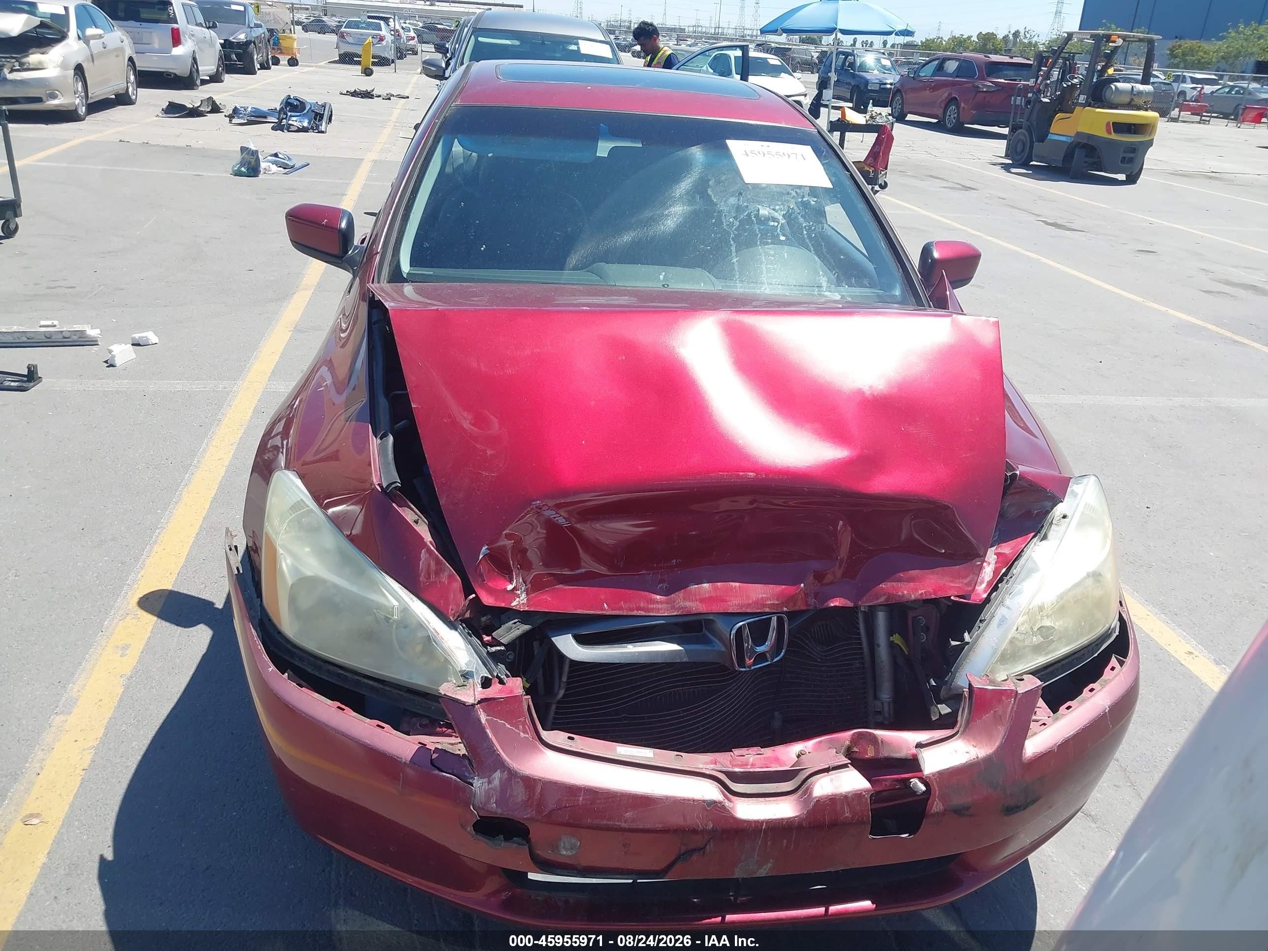 2005 Honda Accord 2.4 Ex Red vin: 1HGCM56745A087102