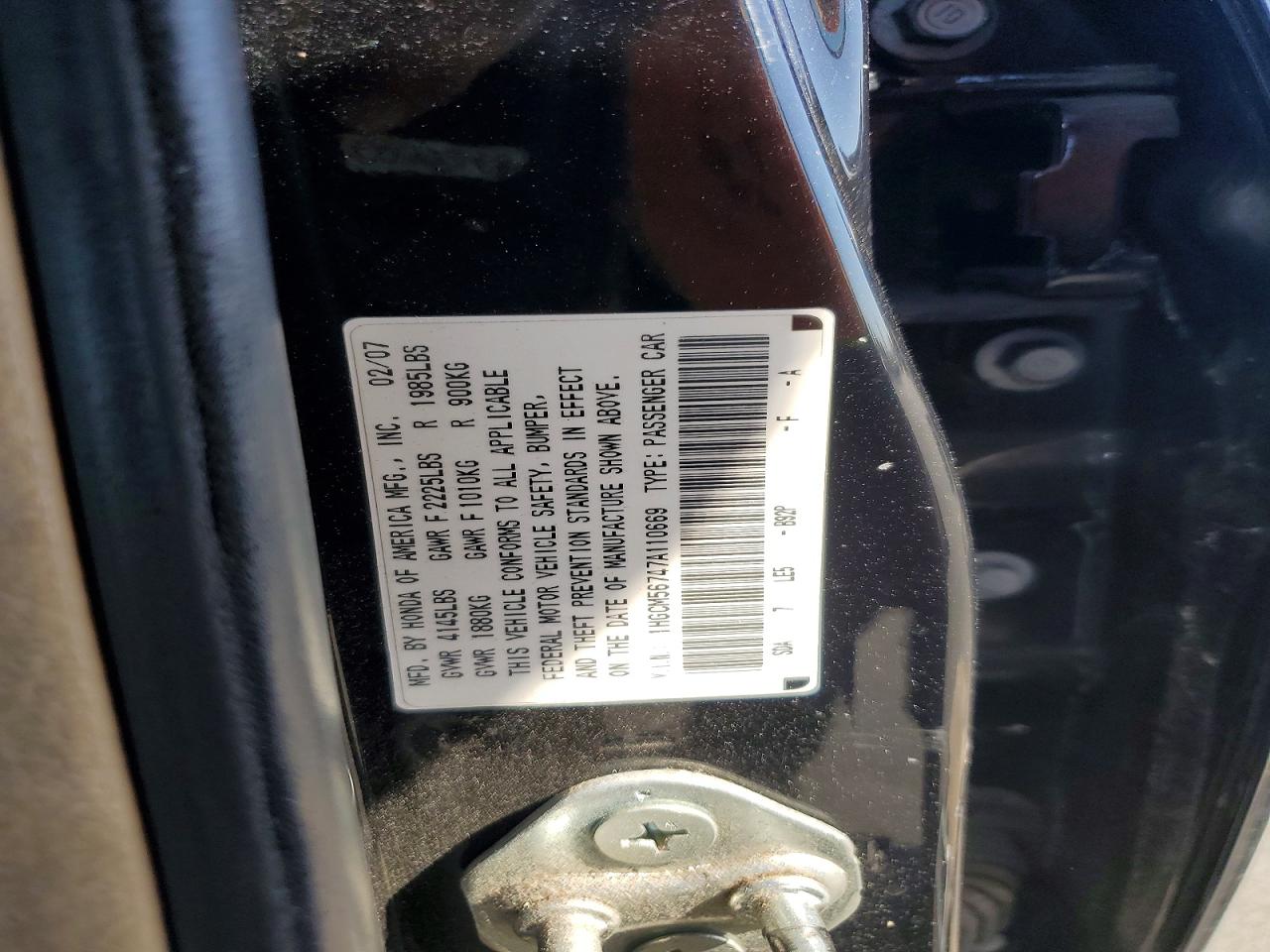 2007 Honda Accord Ex Black vin: 1HGCM56747A110669