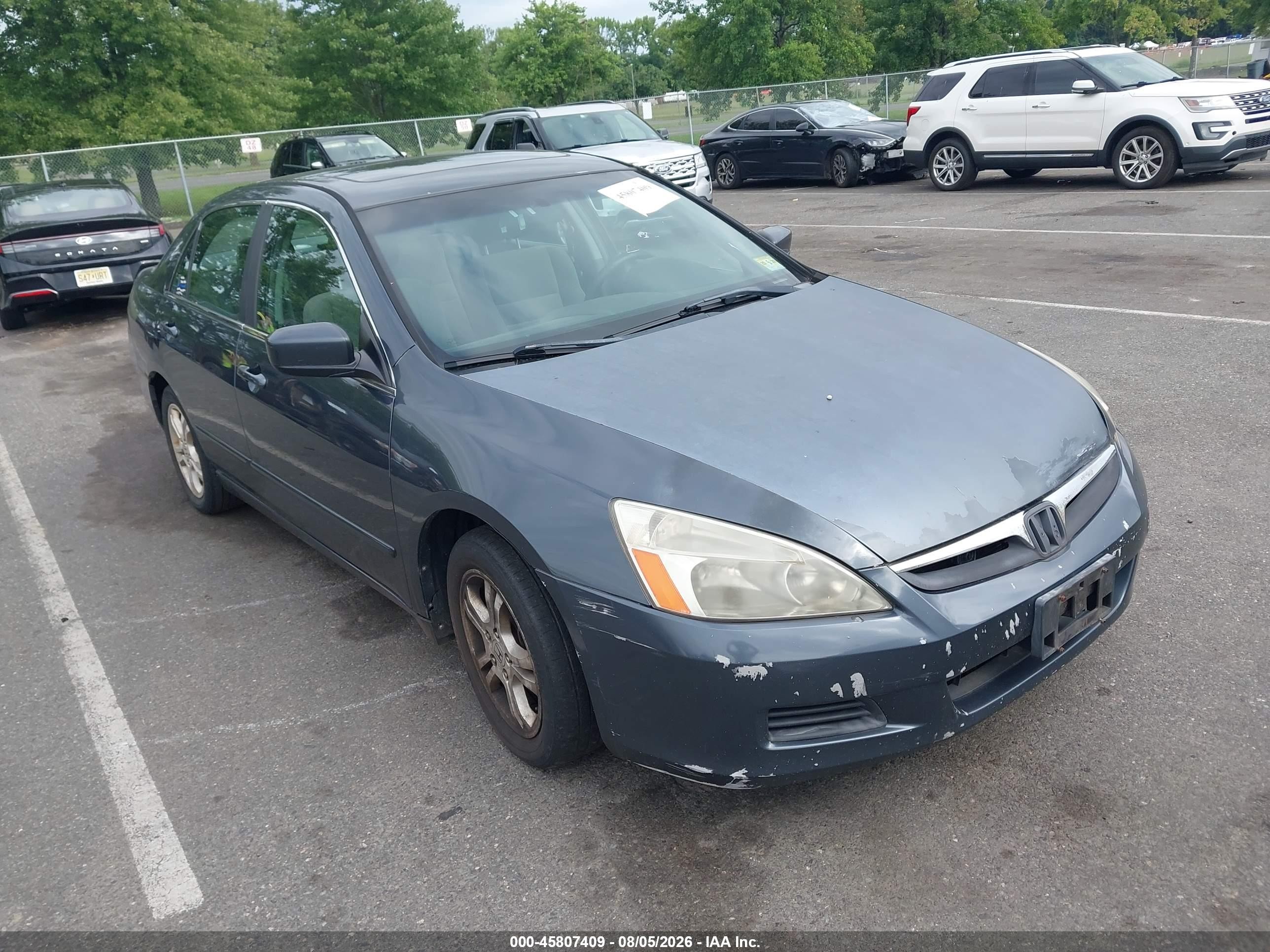 2007 Honda Accord 2.4 Ex Blue vin: 1HGCM56747A135684
